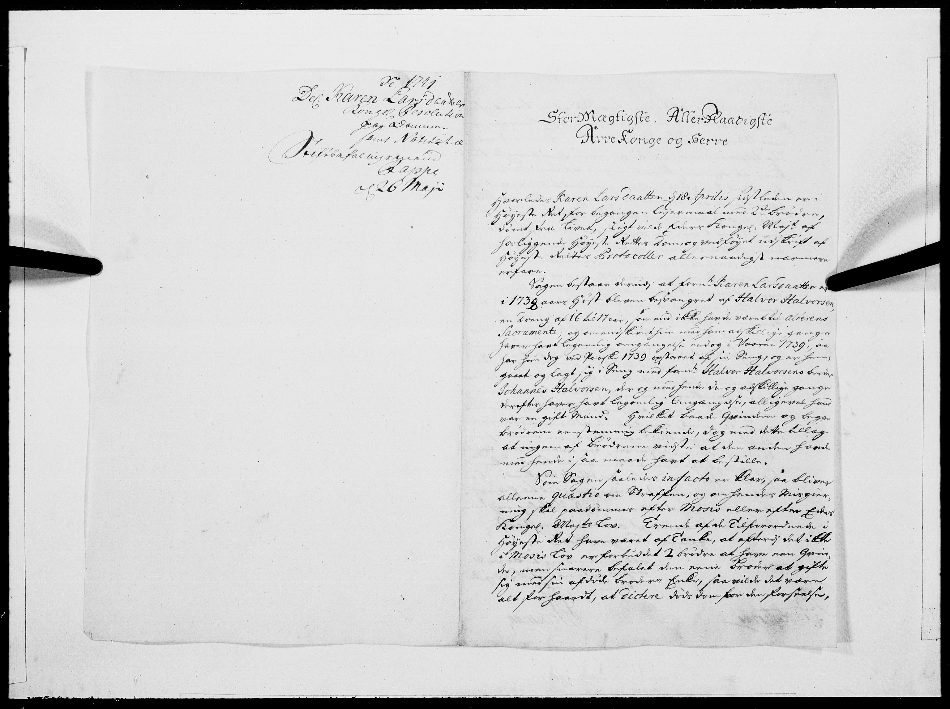 Danske Kanselli 1572-1799, AV/RA-EA-3023/F/Fc/Fcc/Fcca/L0133: Norske innlegg 1572-1799, 1741, s. 570