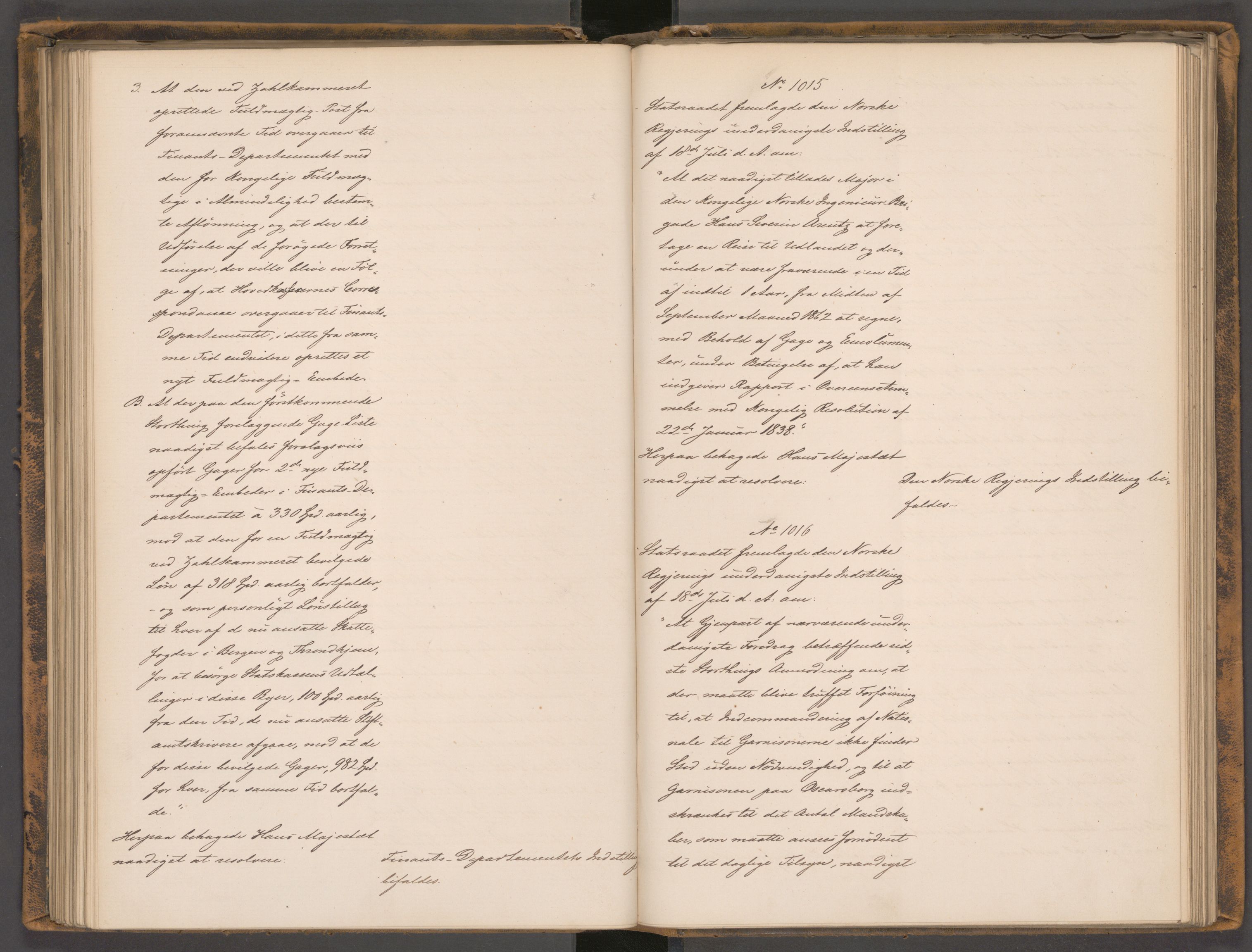 Statsrådssekretariatet, AV/RA-S-1001/A/Ab/L0097: Kgl. res. nr. 742-1105, 2. halvår, 1862