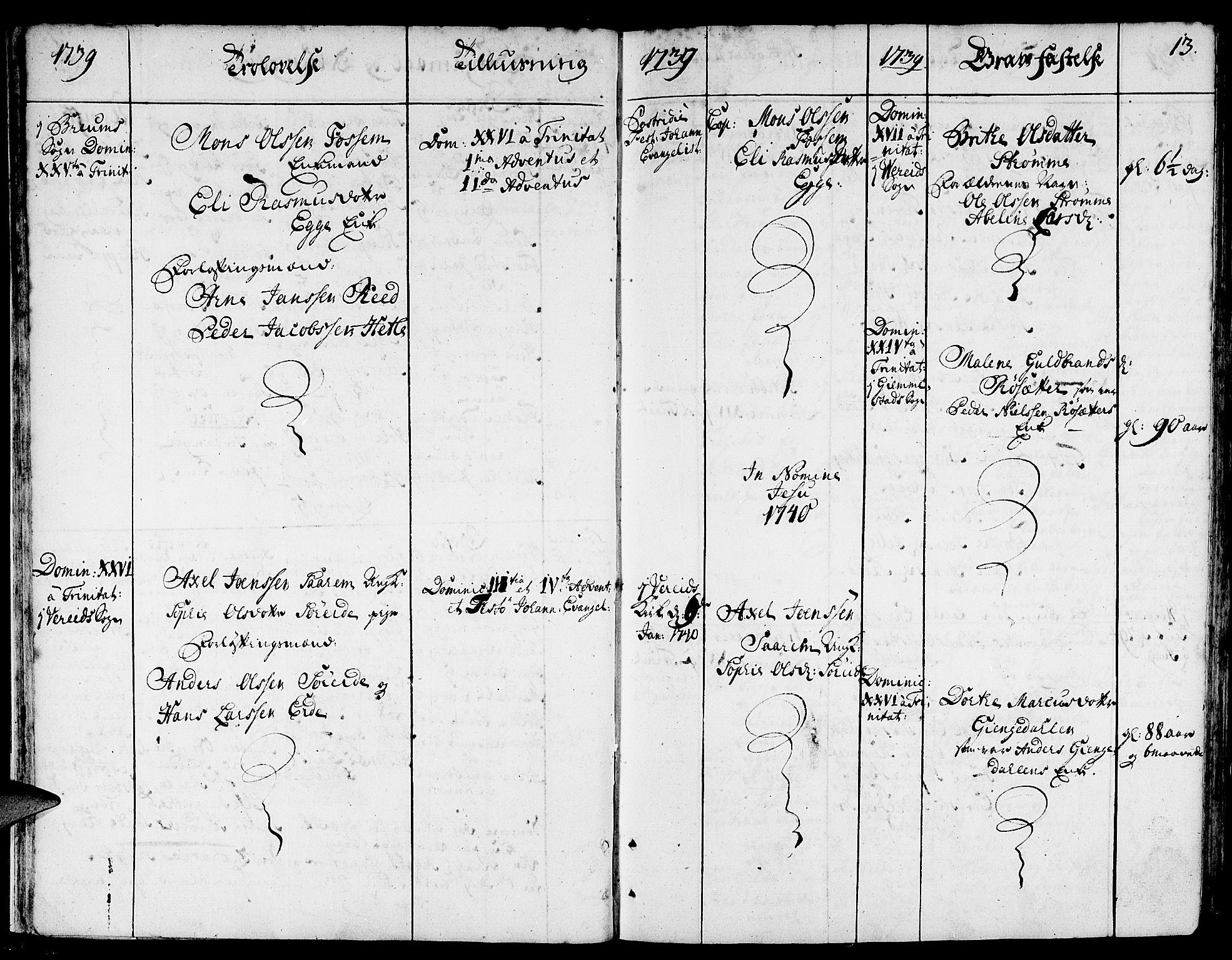 Gloppen sokneprestembete, AV/SAB-A-80101/H/Haa/Haaa/L0003: Ministerialbok nr. A 3, 1739-1757, s. 13