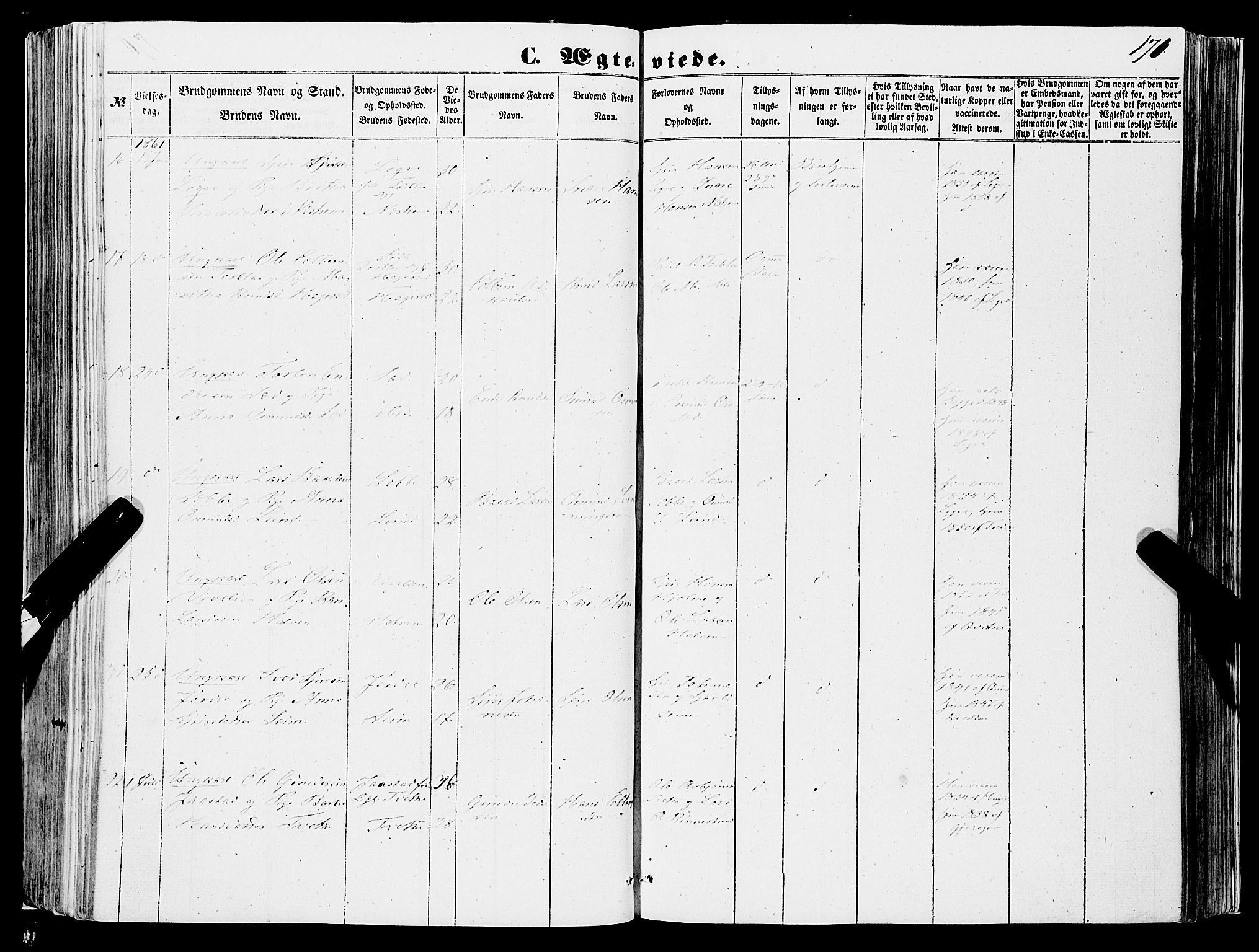 Ulvik sokneprestembete, SAB/A-78801/H/Haa: Ministerialbok nr. A 13, 1853-1863, s. 171