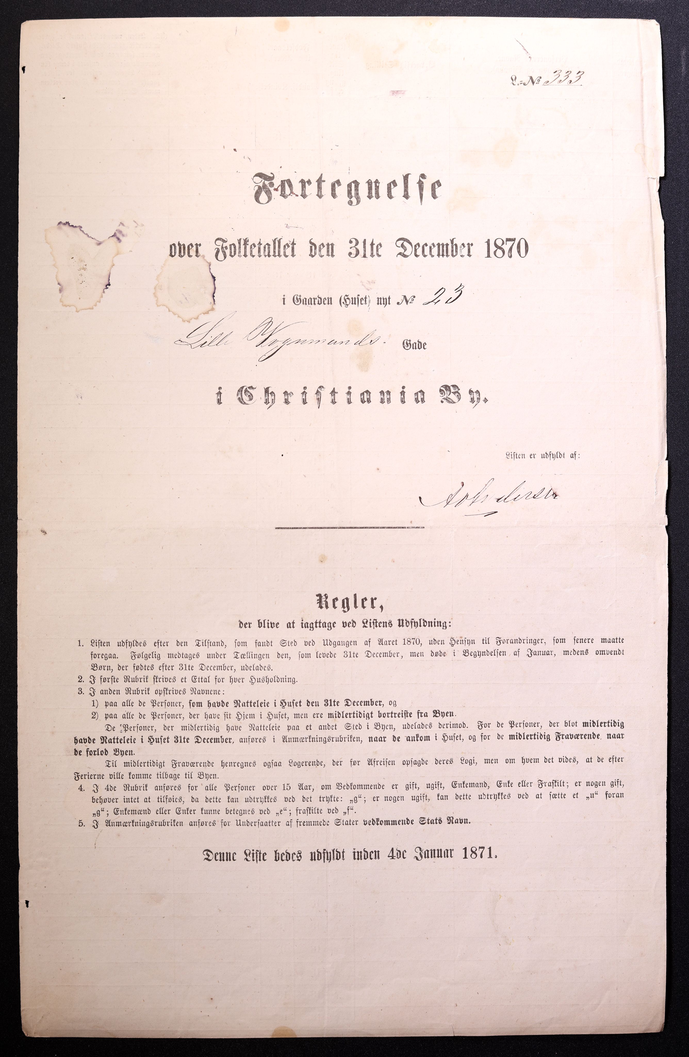 RA, Folketelling 1870 for 0301 Kristiania kjøpstad, 1870, s. 2006