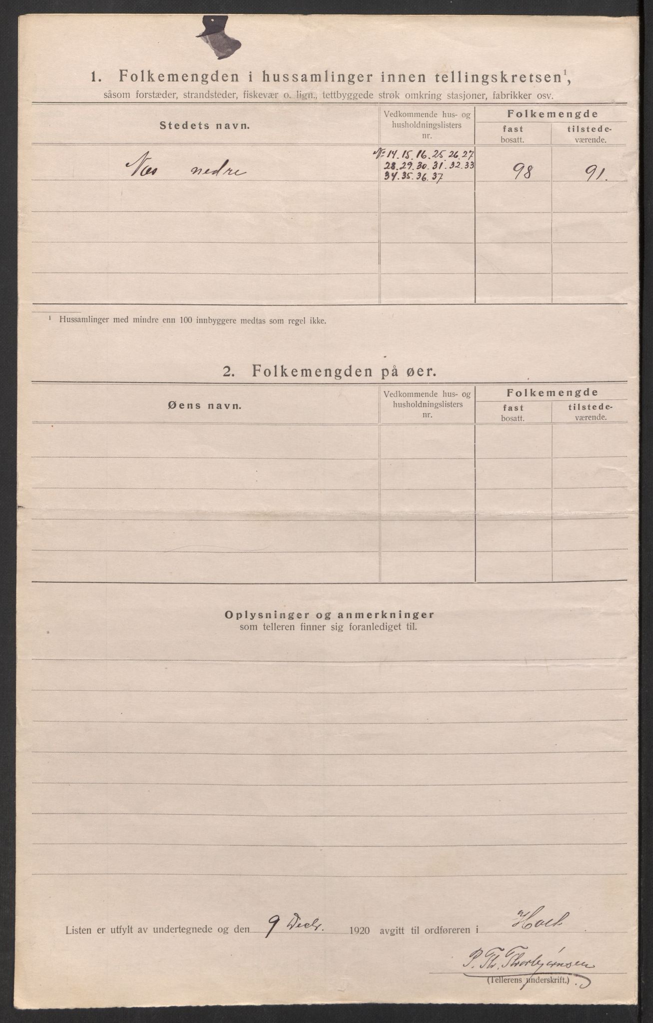 SAK, Folketelling 1920 for 0914 Holt herred, 1920, s. 23