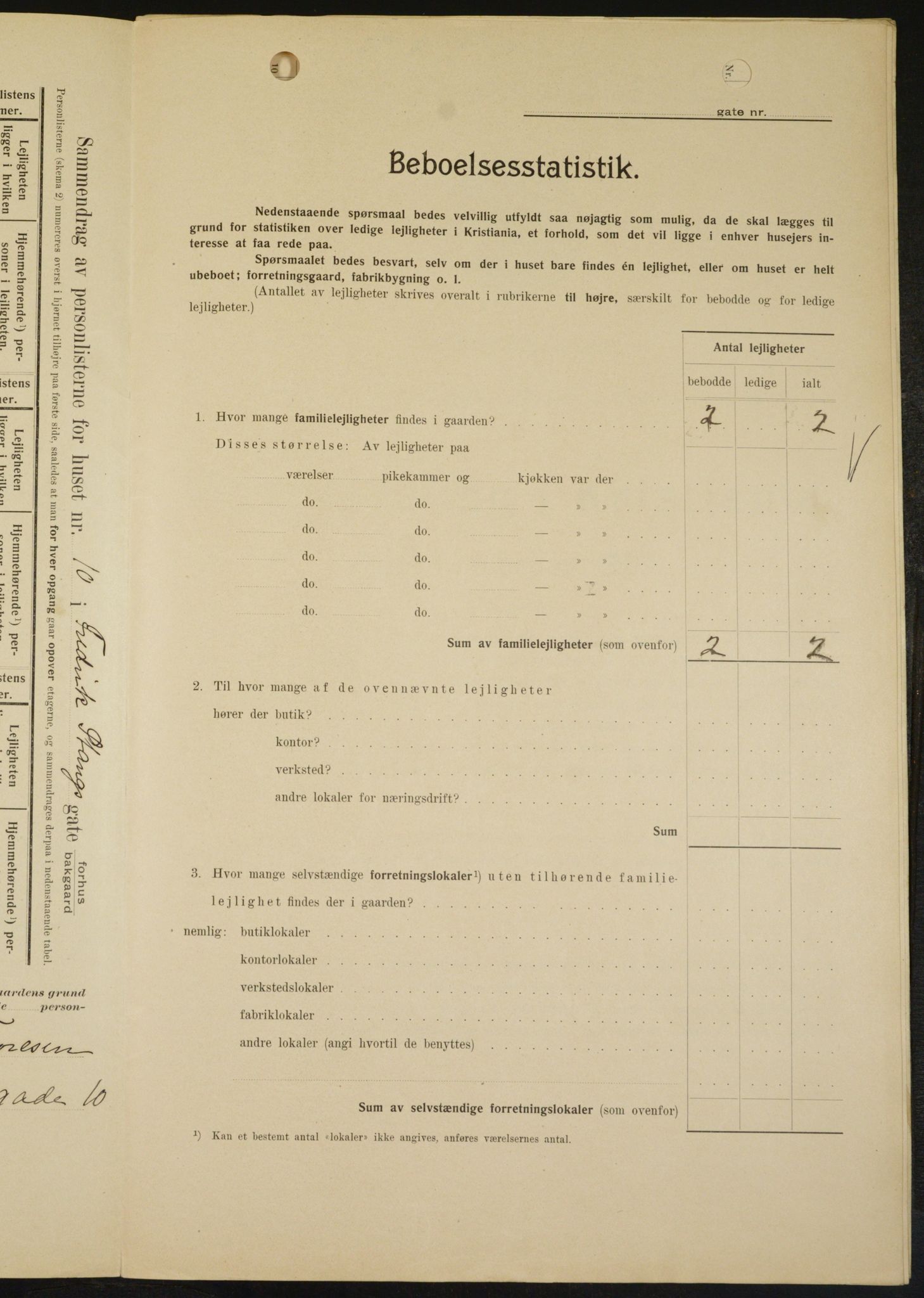 OBA, Kommunal folketelling 1.2.1909 for Kristiania kjøpstad, 1909, s. 24109