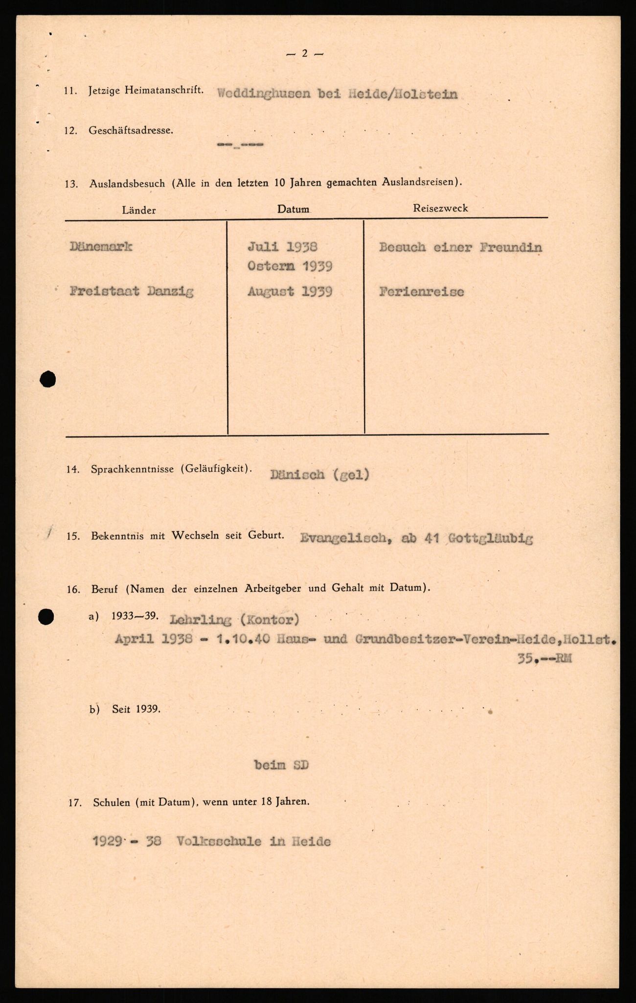 Forsvaret, Forsvarets overkommando II, AV/RA-RAFA-3915/D/Db/L0036: CI Questionaires. Tyske okkupasjonsstyrker i Norge. Tyskere., 1945-1946, s. 337