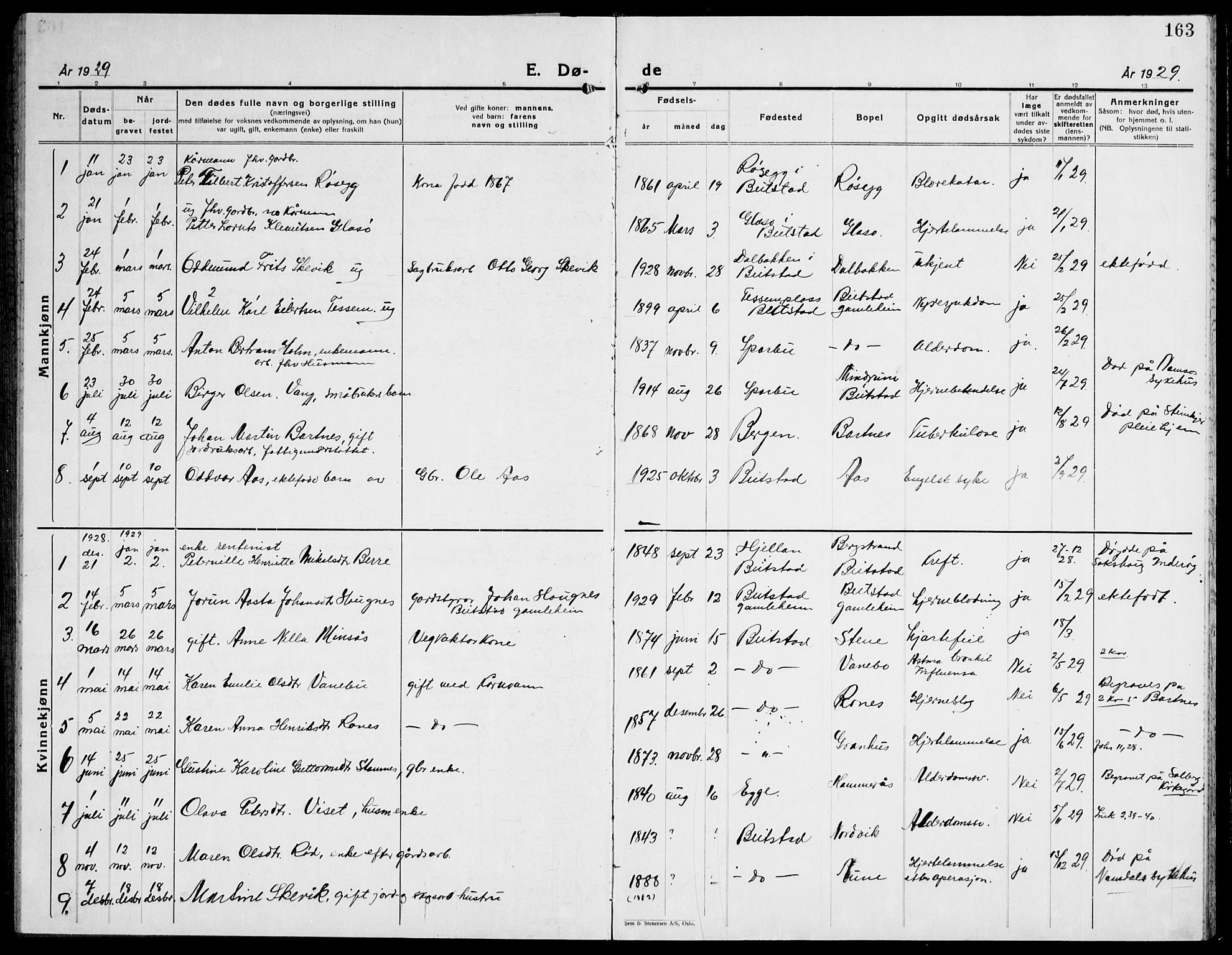 Ministerialprotokoller, klokkerbøker og fødselsregistre - Nord-Trøndelag, SAT/A-1458/741/L0403: Klokkerbok nr. 741C04, 1925-1944, s. 163