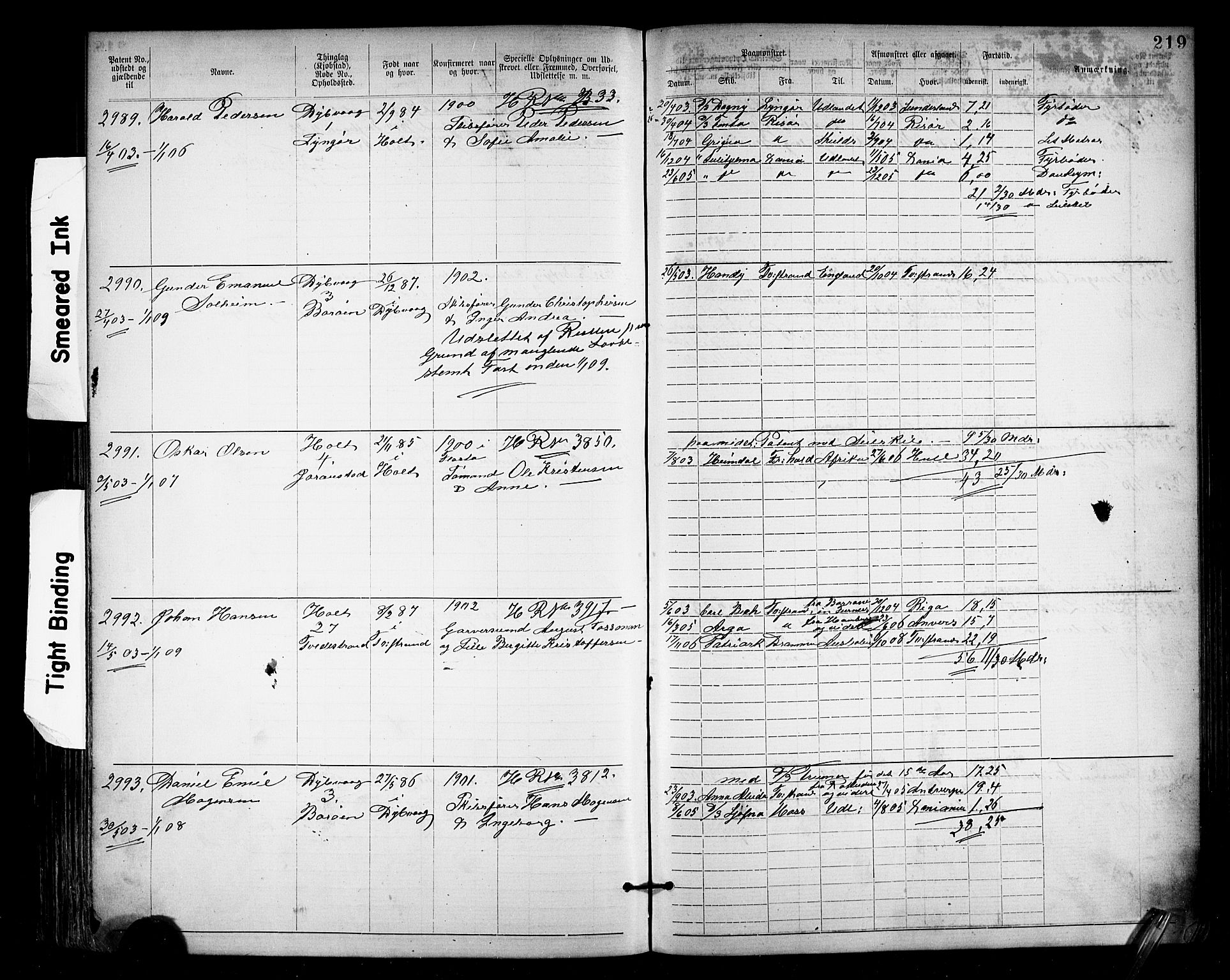Tvedestrand mønstringskrets, SAK/2031-0011/F/Fa/L0004: Annotasjonsrulle nr 1906-3400 med register, U-26, 1887-1911, s. 240