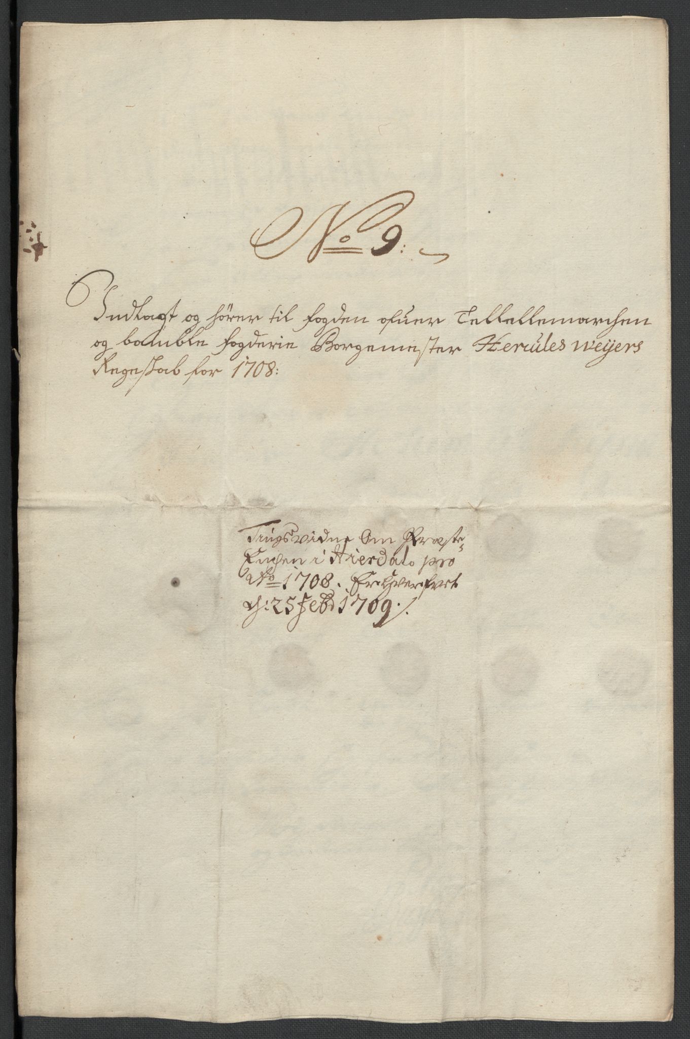 Rentekammeret inntil 1814, Reviderte regnskaper, Fogderegnskap, AV/RA-EA-4092/R36/L2118: Fogderegnskap Øvre og Nedre Telemark og Bamble, 1708-1709, s. 67