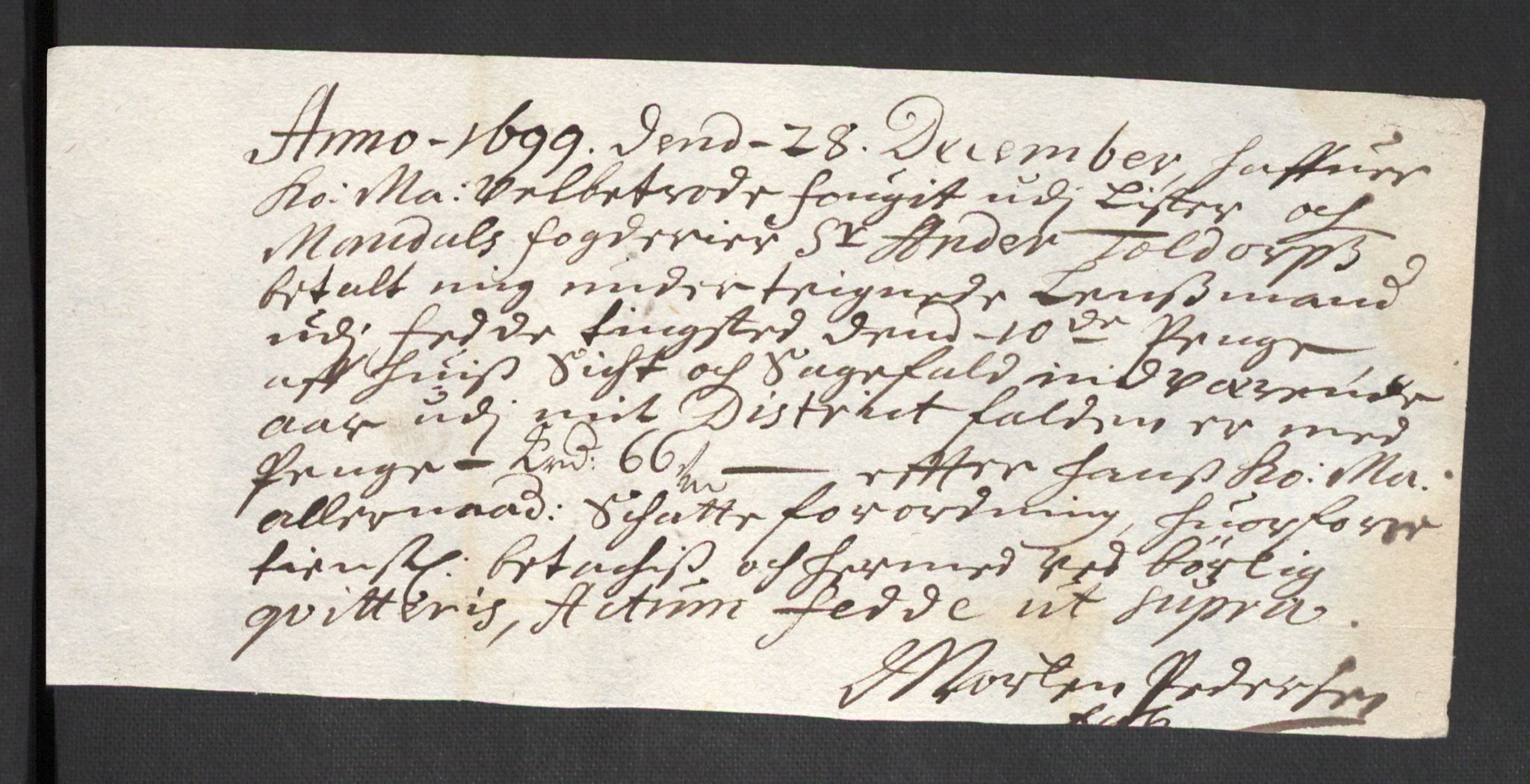 Rentekammeret inntil 1814, Reviderte regnskaper, Fogderegnskap, AV/RA-EA-4092/R43/L2547: Fogderegnskap Lista og Mandal, 1698-1699, s. 248