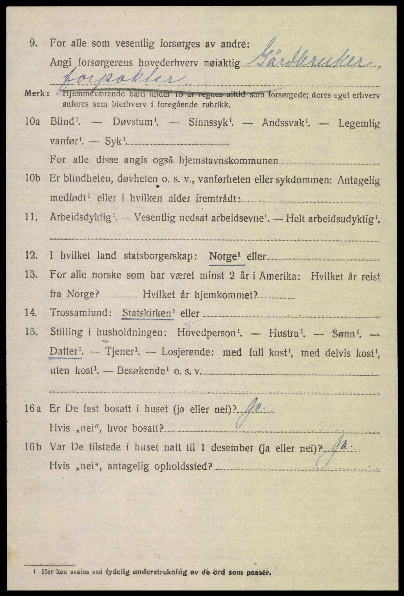 SAK, Folketelling 1920 for 0936 Hornnes herred, 1920, s. 1658