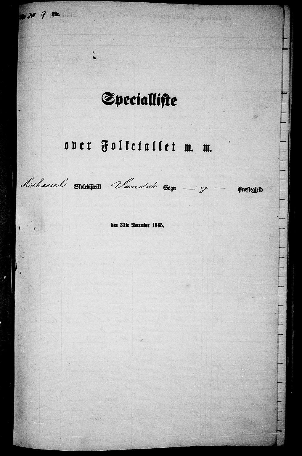 RA, Folketelling 1865 for 1041L Vanse prestegjeld, Vanse sokn og Farsund landsokn, 1865, s. 96