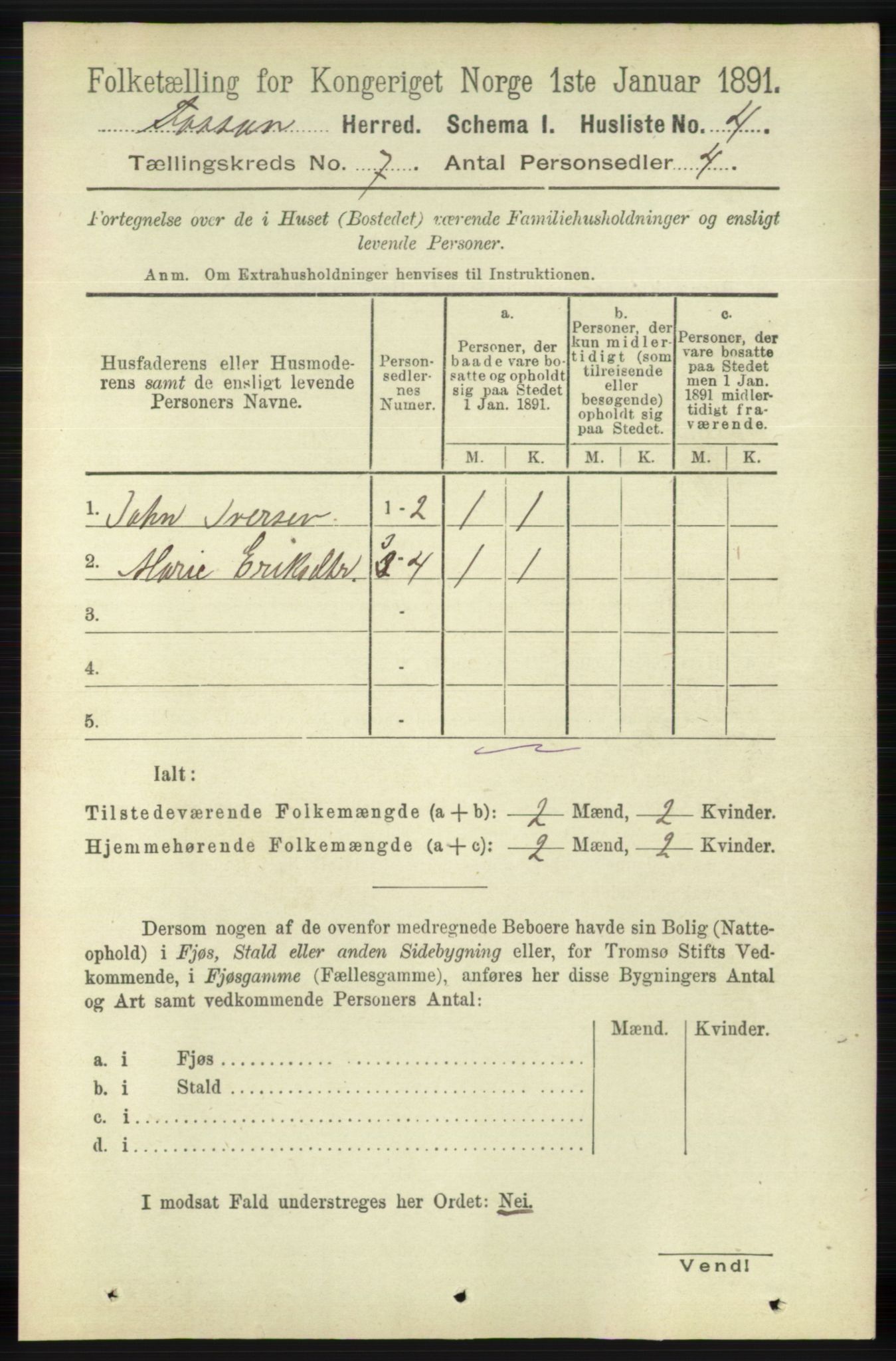 RA, Folketelling 1891 for 1129 Forsand herred, 1891, s. 1193