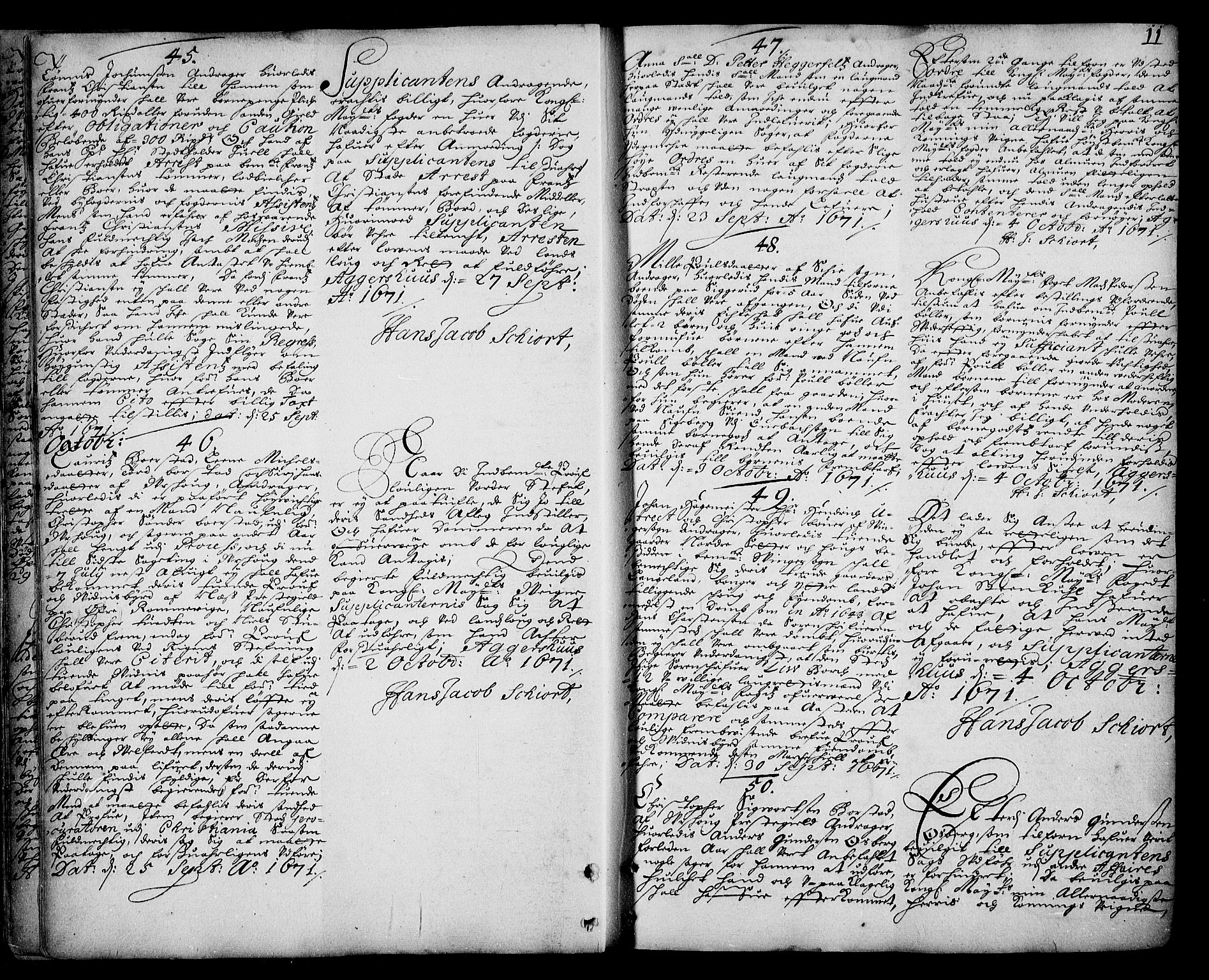 Stattholderembetet 1572-1771, AV/RA-EA-2870/Ad/L0003: Supplikasjons- og resolusjonsprotokoll, 1671-1682, s. 10b-11a