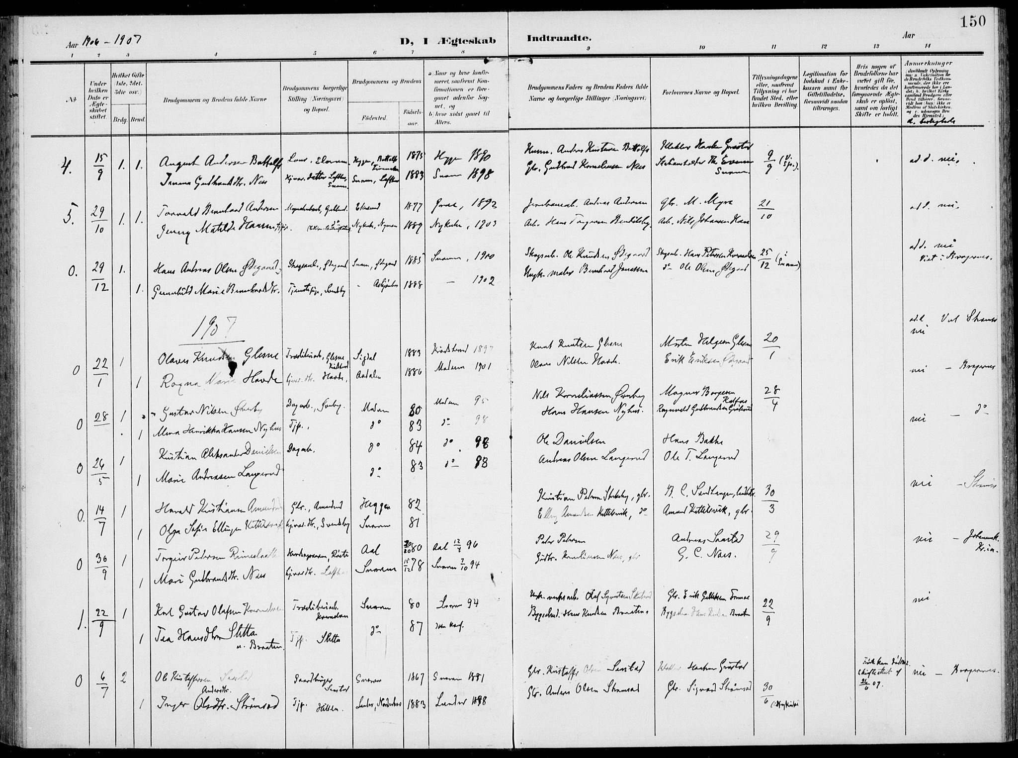 Modum kirkebøker, SAKO/A-234/F/Fa/L0019: Ministerialbok nr. 19, 1890-1914, s. 150