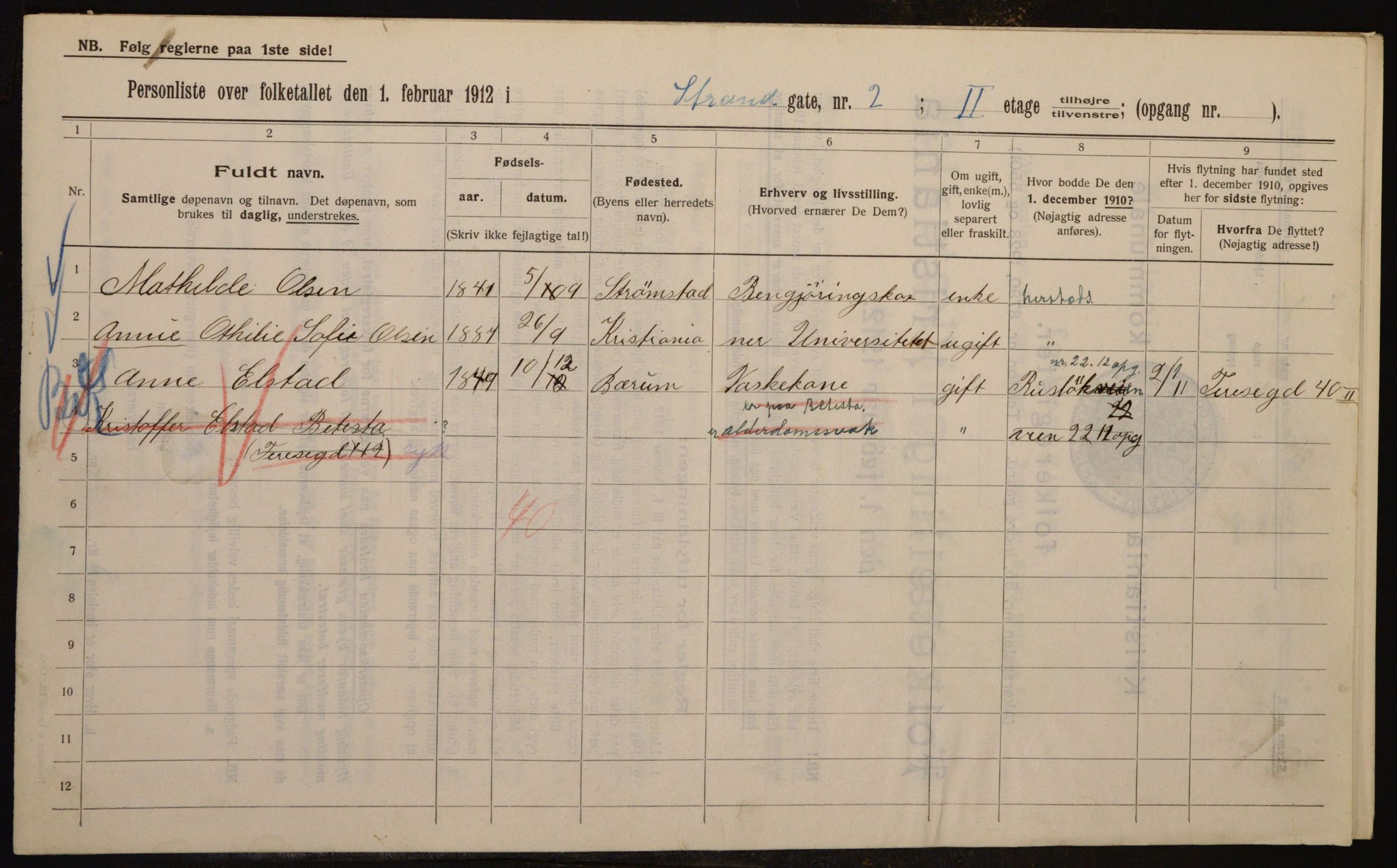 OBA, Kommunal folketelling 1.2.1912 for Kristiania, 1912, s. 103688