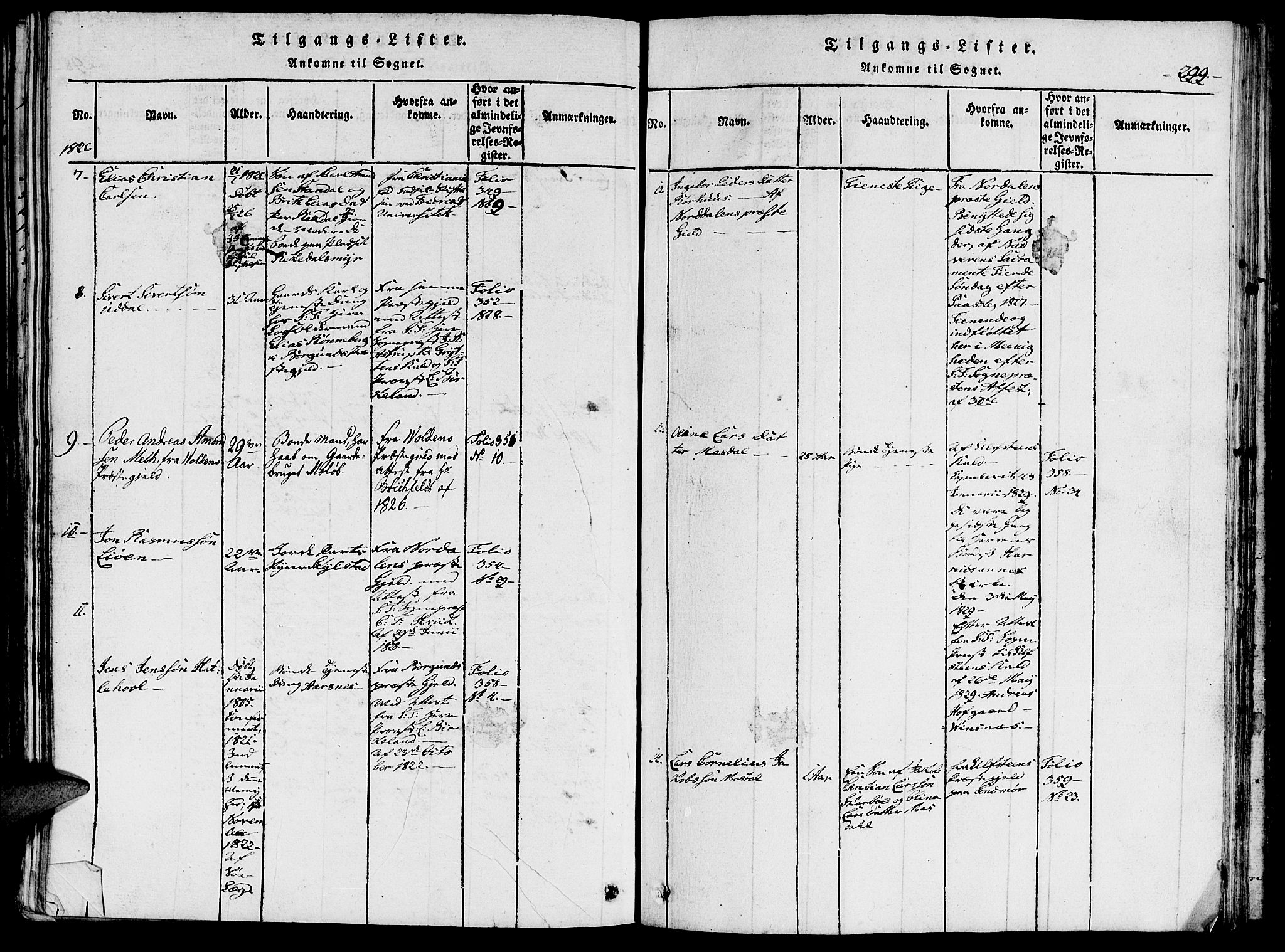 Ministerialprotokoller, klokkerbøker og fødselsregistre - Møre og Romsdal, SAT/A-1454/515/L0207: Ministerialbok nr. 515A03, 1819-1829, s. 299
