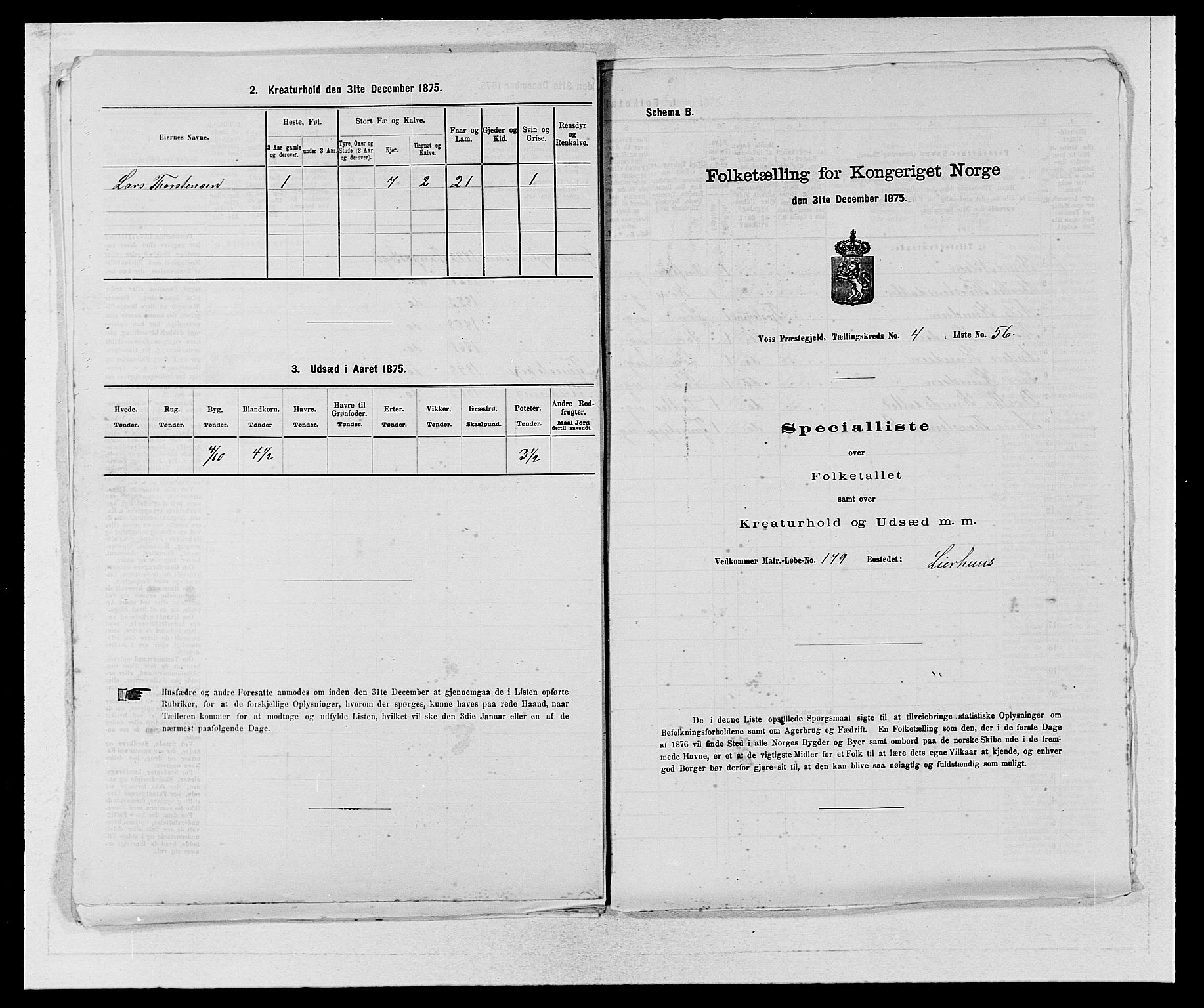 SAB, Folketelling 1875 for 1235P Voss prestegjeld, 1875, s. 573