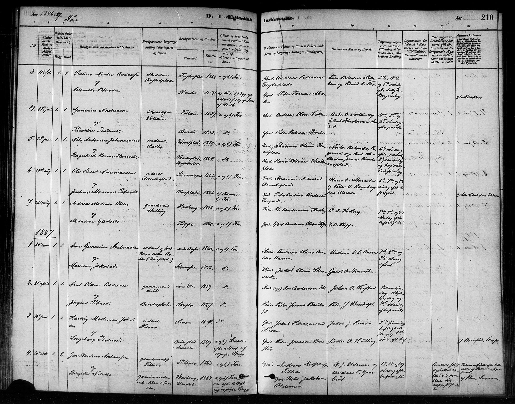 Ministerialprotokoller, klokkerbøker og fødselsregistre - Nord-Trøndelag, SAT/A-1458/746/L0448: Ministerialbok nr. 746A07 /1, 1878-1900, s. 210