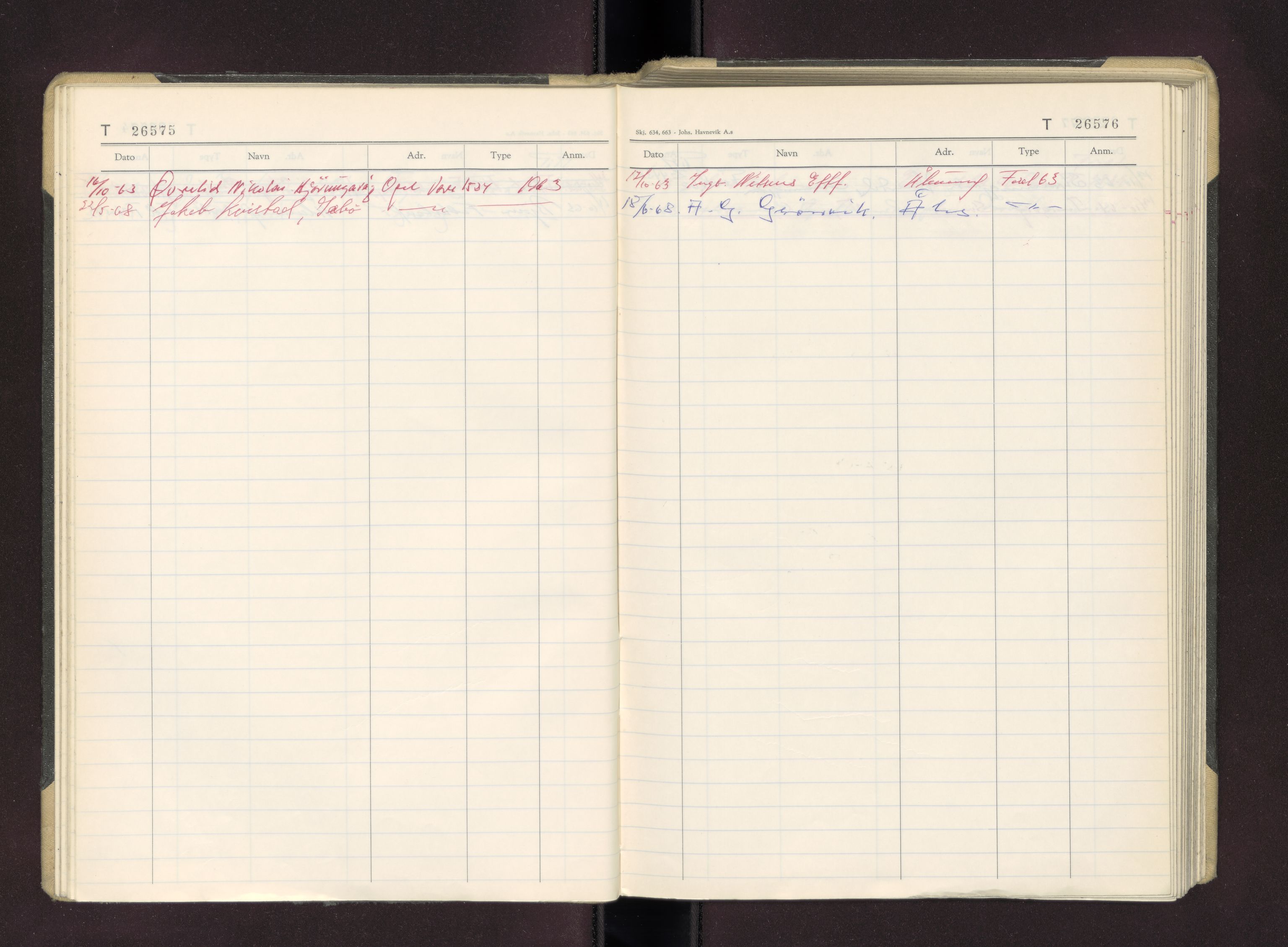 Møre og Romsdal vegkontor - Ålesund trafikkstasjon, AV/SAT-A-4099/F/Fc/L0026: Bilregister; T 26500 - T 26999, 1960-1970