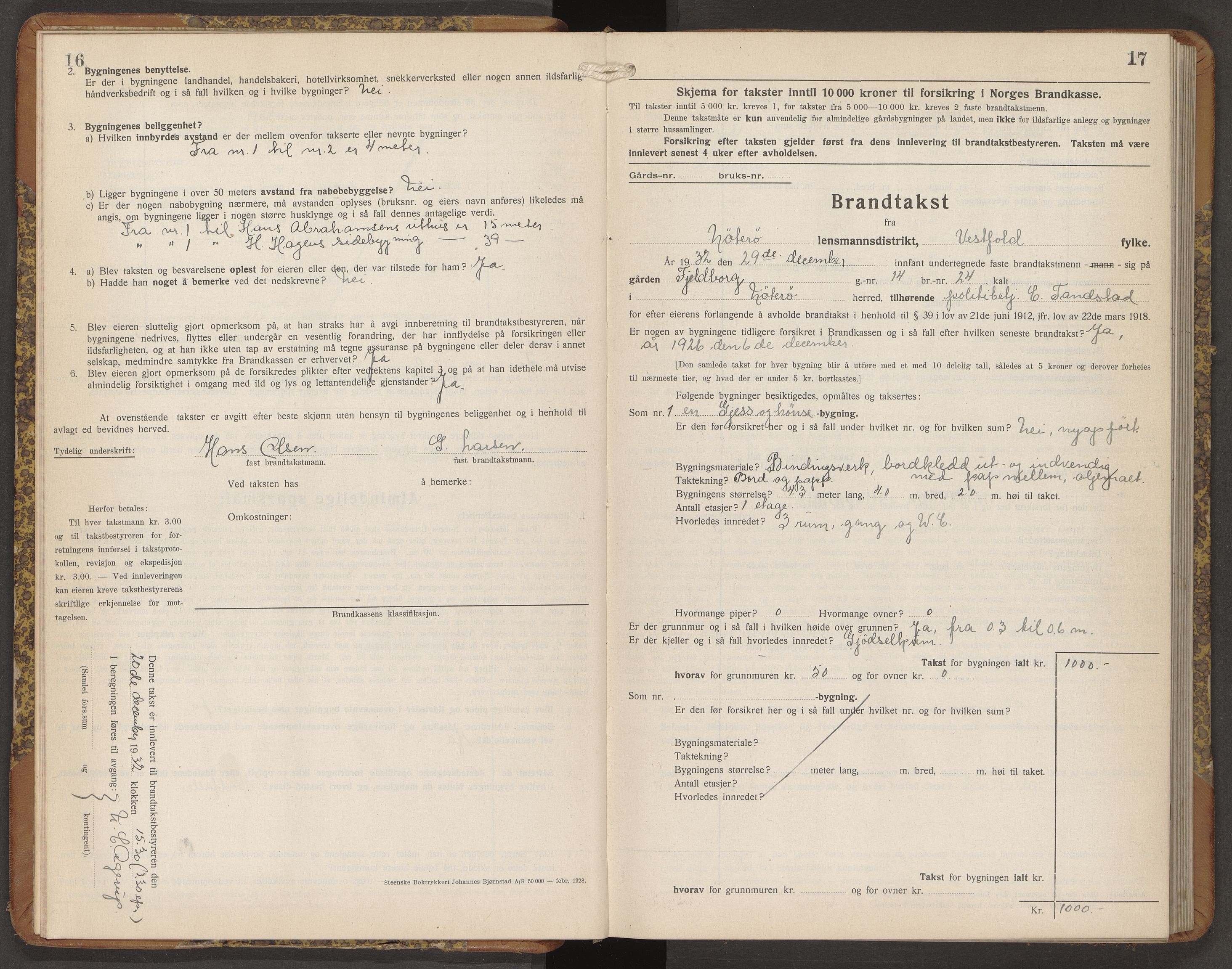 Nøtterøy lensmannskontor, AV/SAKO-A-540/Y/Yg/Ygb/L0009: Skjematakstprotokoll, 1932-1935, s. 16-17