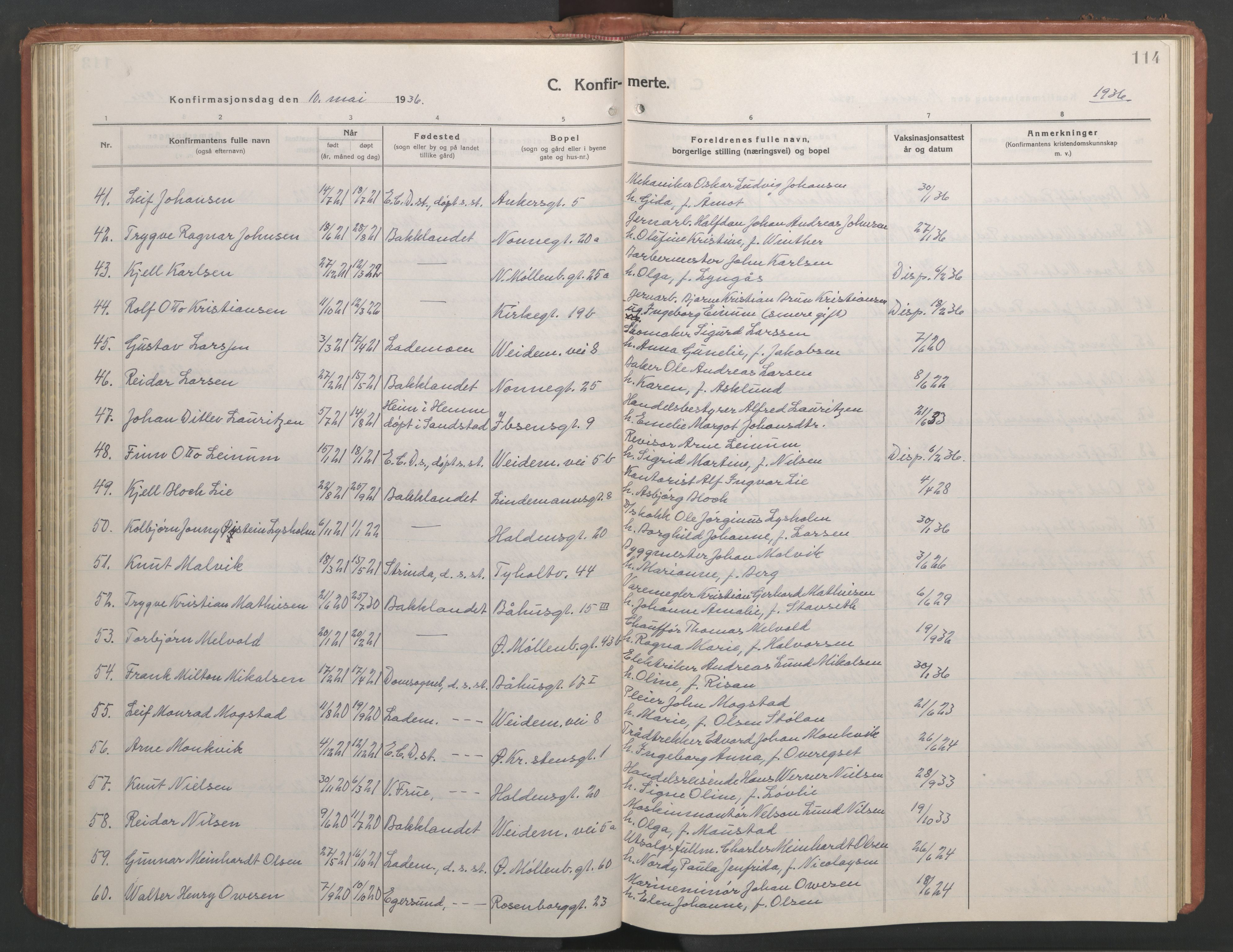 Ministerialprotokoller, klokkerbøker og fødselsregistre - Sør-Trøndelag, SAT/A-1456/604/L0228: Klokkerbok nr. 604C11, 1928-1950, s. 114