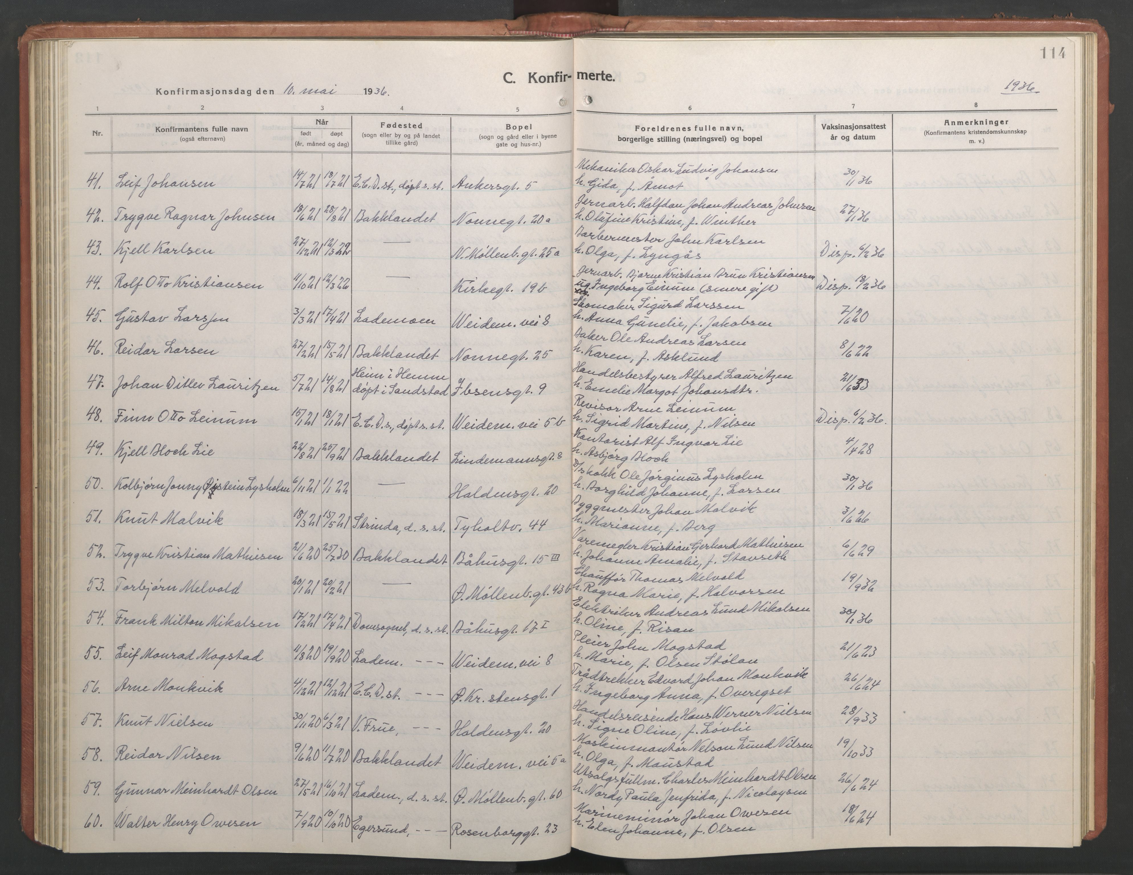 Ministerialprotokoller, klokkerbøker og fødselsregistre - Sør-Trøndelag, AV/SAT-A-1456/604/L0228: Klokkerbok nr. 604C11, 1928-1950, s. 114