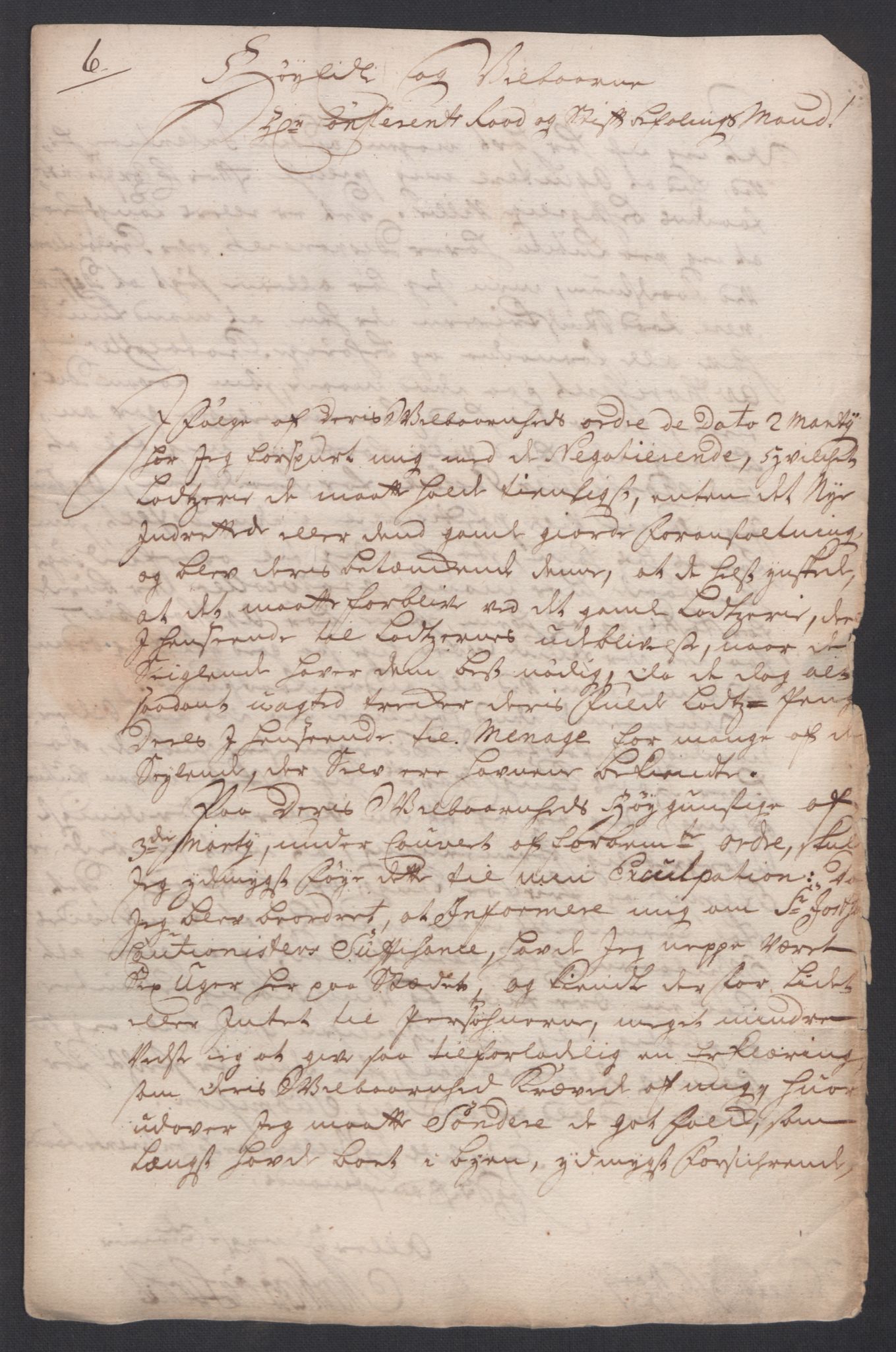 Forskjellige samlinger, Uplasserte saker i Eldre avdeling, AV/RA-EA-4033/F/L0005: Losvesenet., 1723-1807, s. 20