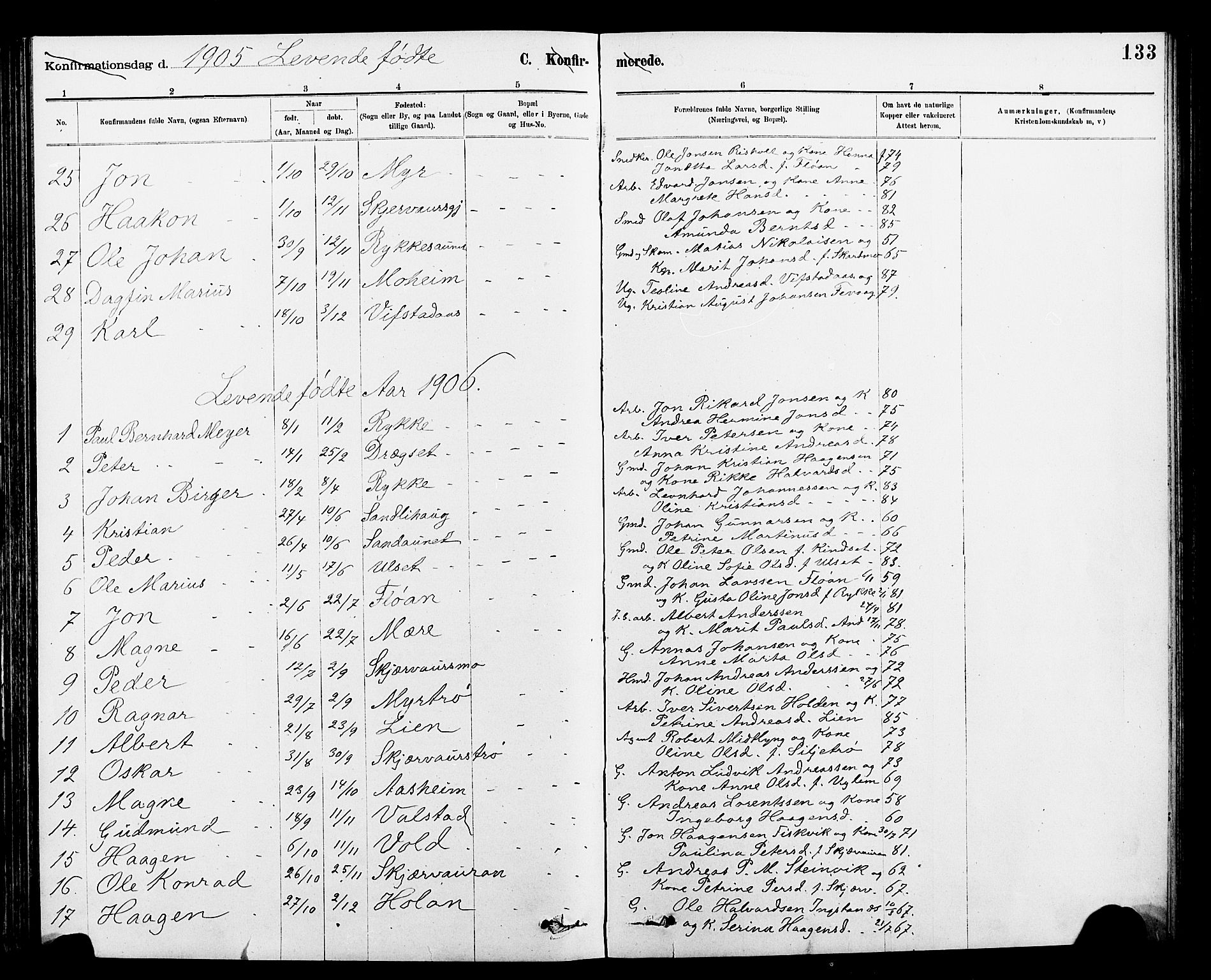 Ministerialprotokoller, klokkerbøker og fødselsregistre - Nord-Trøndelag, AV/SAT-A-1458/712/L0103: Klokkerbok nr. 712C01, 1878-1917, s. 133