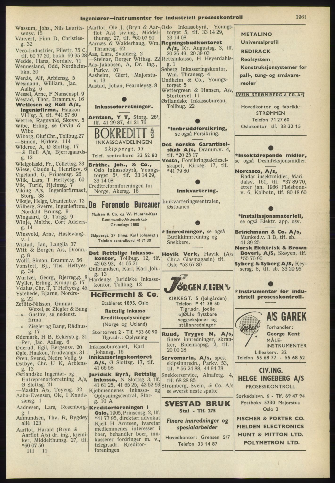Kristiania/Oslo adressebok, PUBL/-, 1965-1966, s. 1961