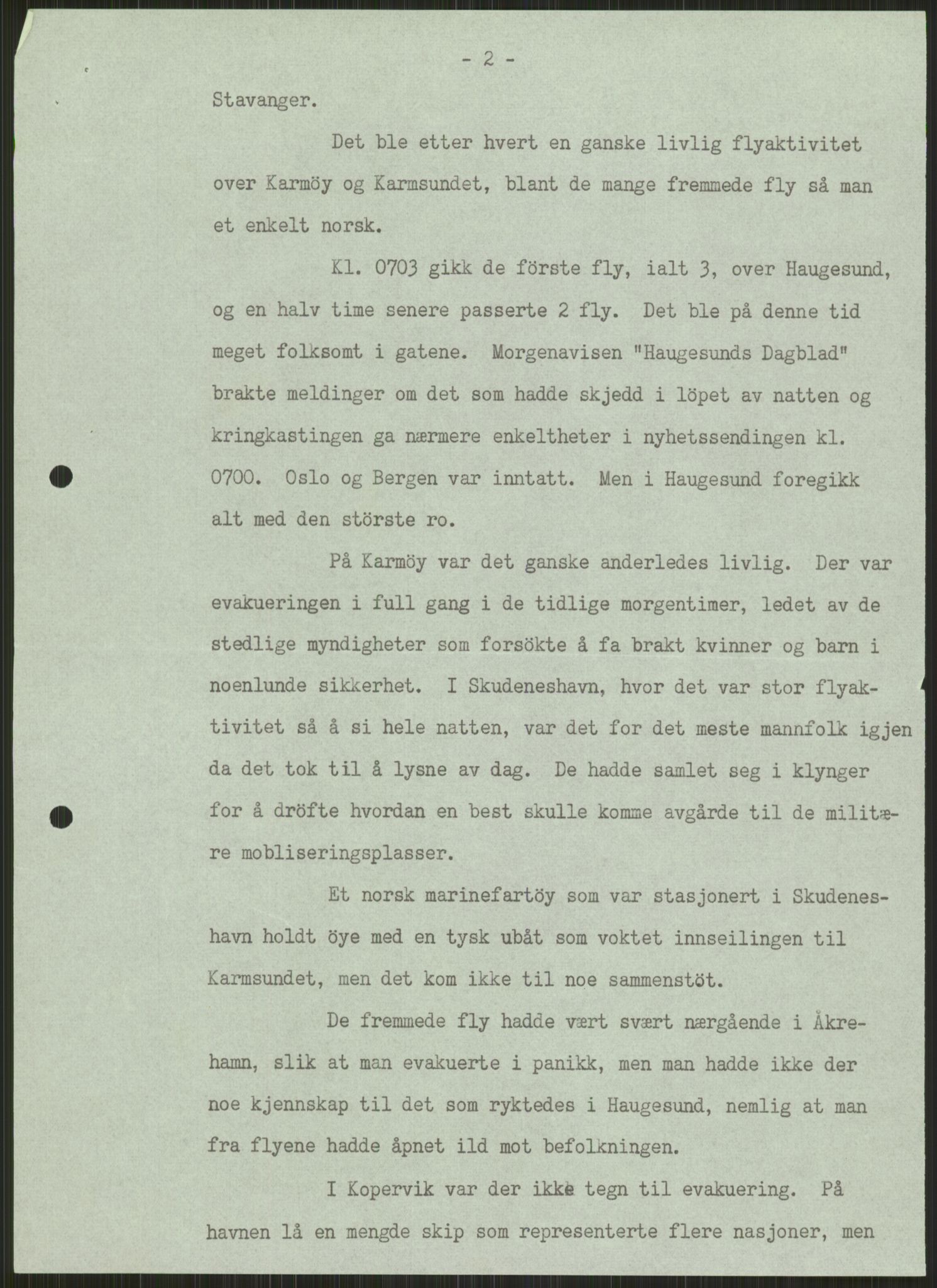 Forsvaret, Forsvarets krigshistoriske avdeling, AV/RA-RAFA-2017/Y/Ya/L0015: II-C-11-31 - Fylkesmenn.  Rapporter om krigsbegivenhetene 1940., 1940, s. 87