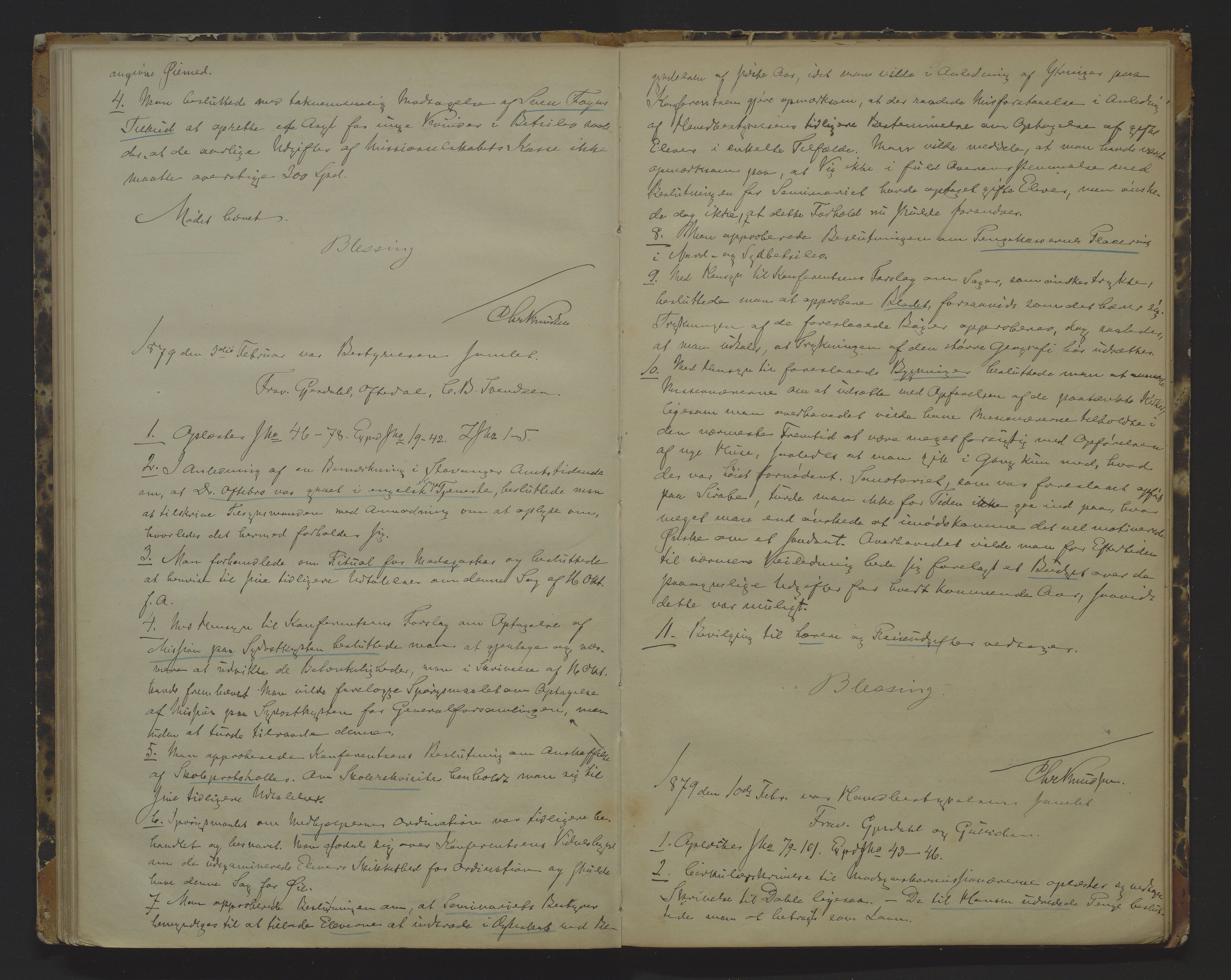 Det Norske Misjonsselskap - hovedadministrasjonen, VID/MA-A-1045/D/Da/Daa/L0009: Styreprotokoll nr. IV, 25. januar 1875 - 9. februar 1881, 1875-1881