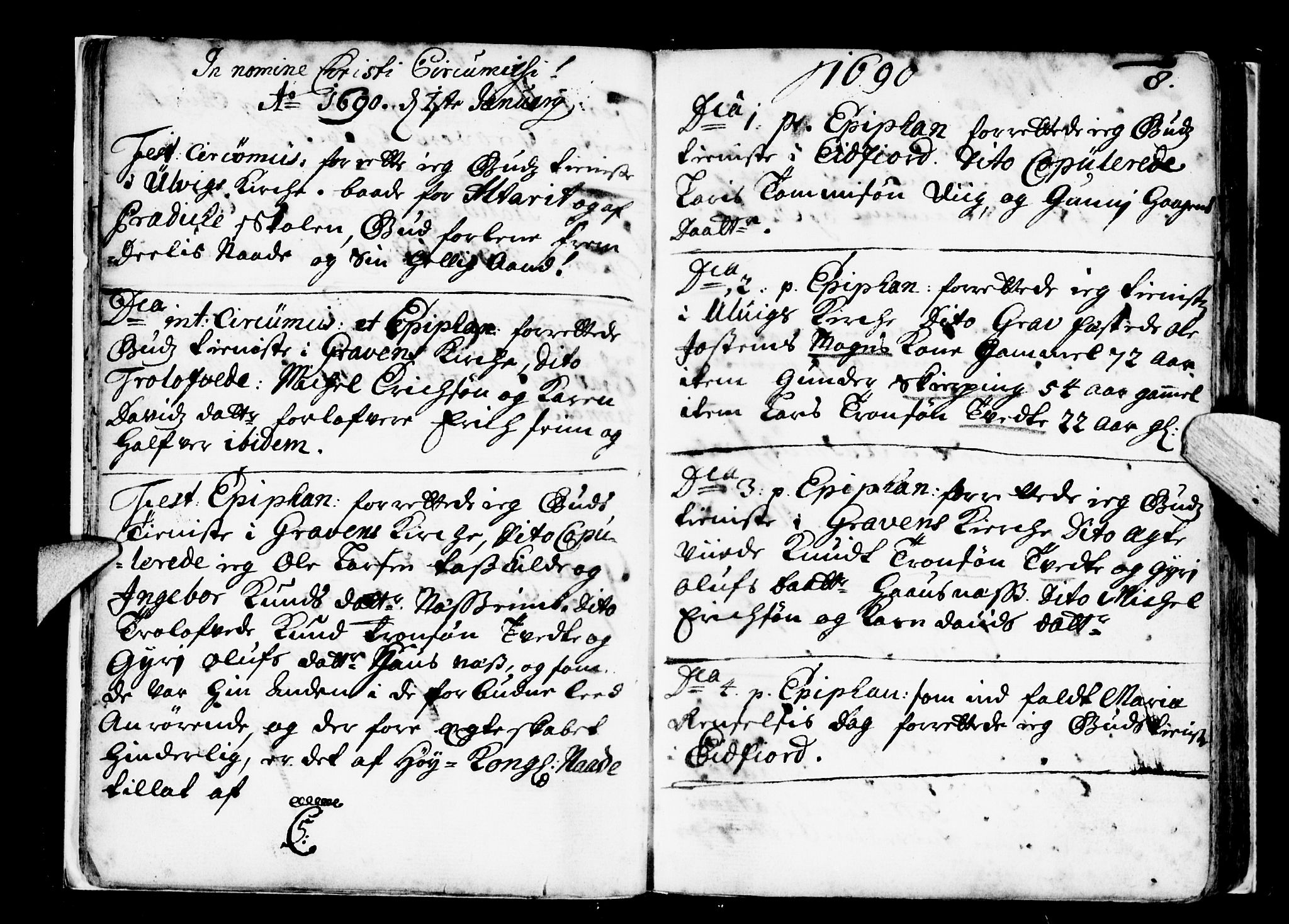 Ulvik sokneprestembete, SAB/A-78801/H/Haa: Ministerialbok nr. A 2, 1689-1706, s. 8