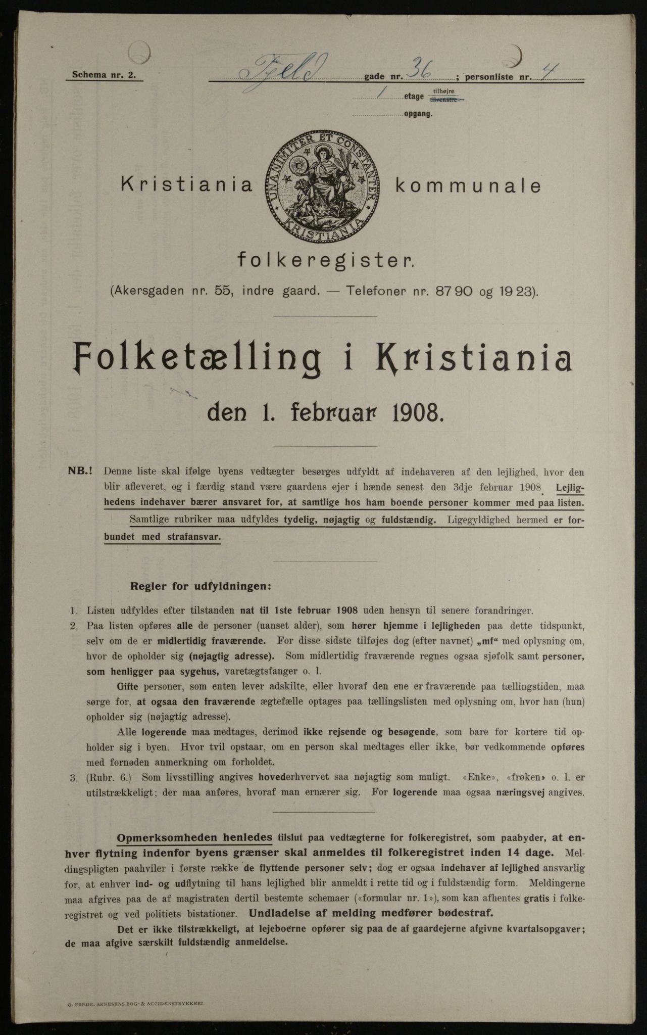 OBA, Kommunal folketelling 1.2.1908 for Kristiania kjøpstad, 1908, s. 22216