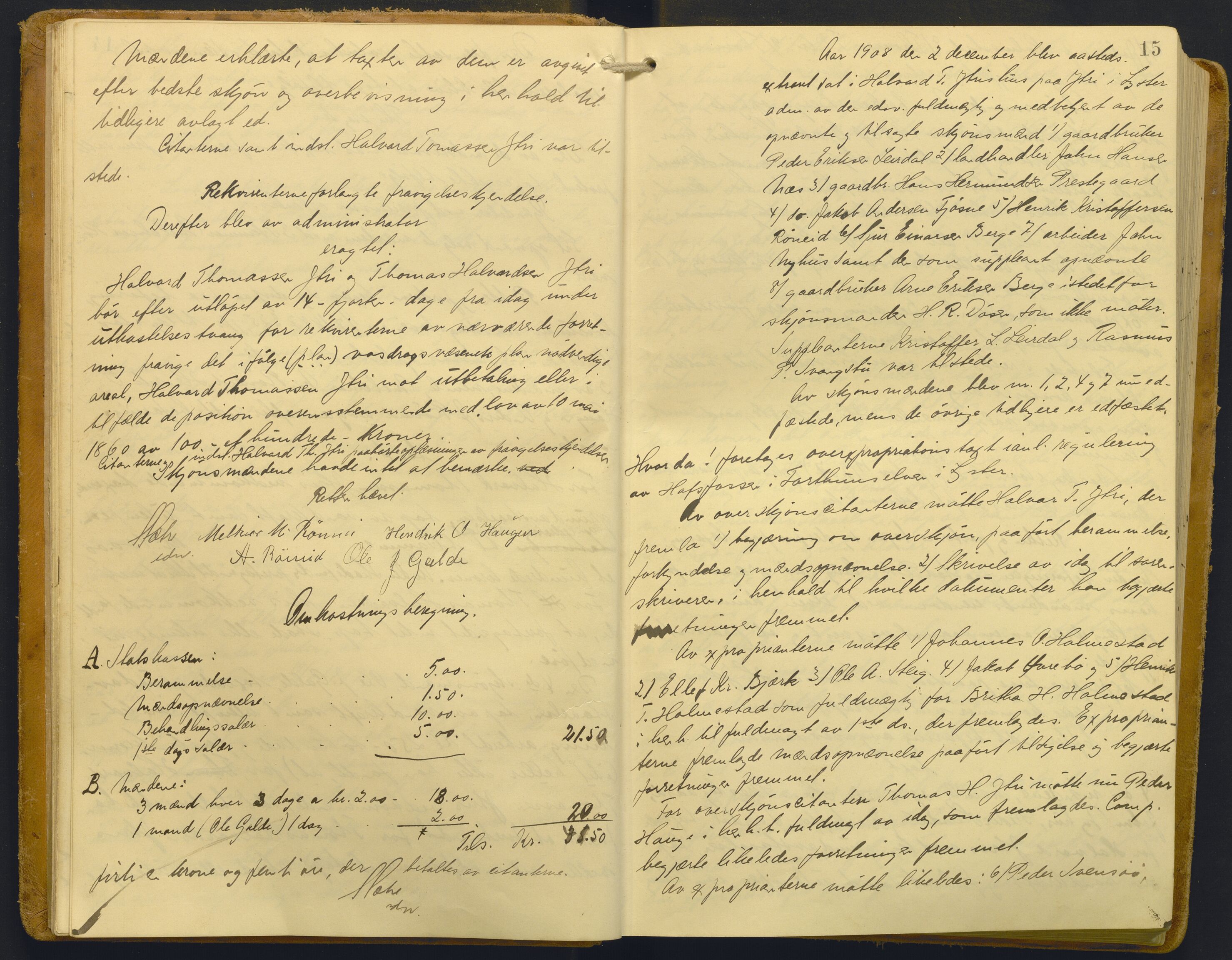 Indre Sogn tingrett, AV/SAB-A-3301/1/F/Fb/Fba/L0014: Sivile og offentlege saker, Bb 10, 1907-1922, s. 14b-15a