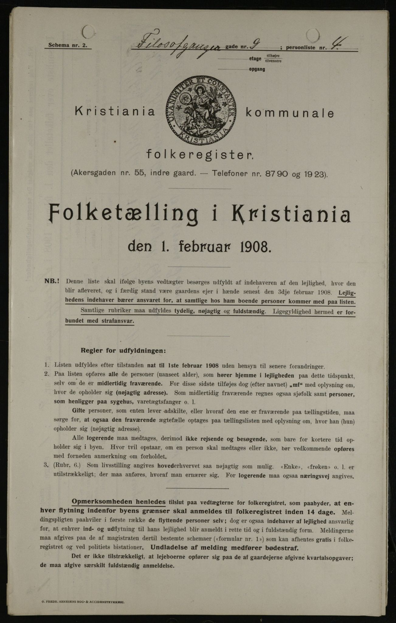 OBA, Kommunal folketelling 1.2.1908 for Kristiania kjøpstad, 1908, s. 21931