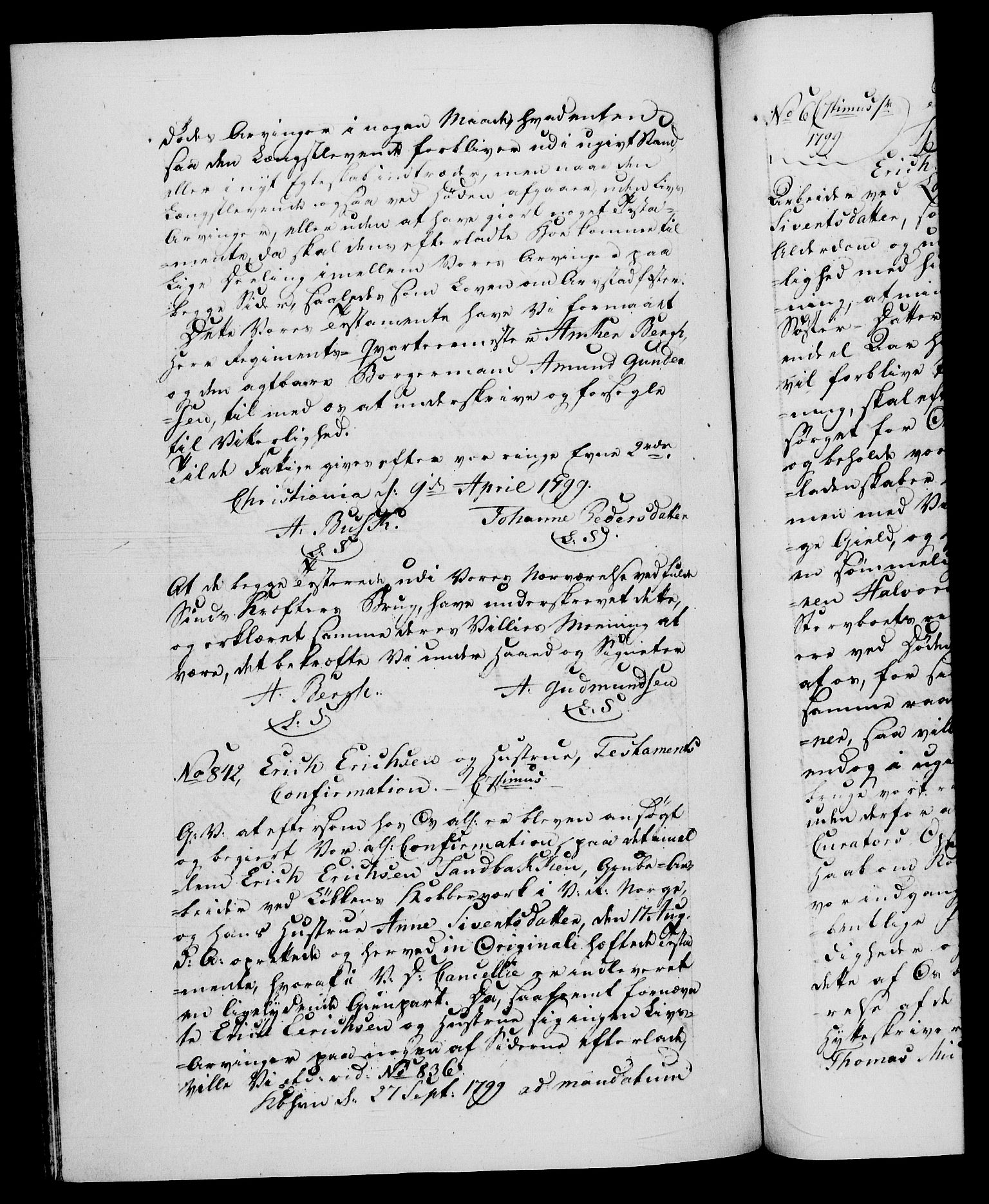 Danske Kanselli 1572-1799, AV/RA-EA-3023/F/Fc/Fca/Fcaa/L0059: Norske registre, 1799, s. 436b