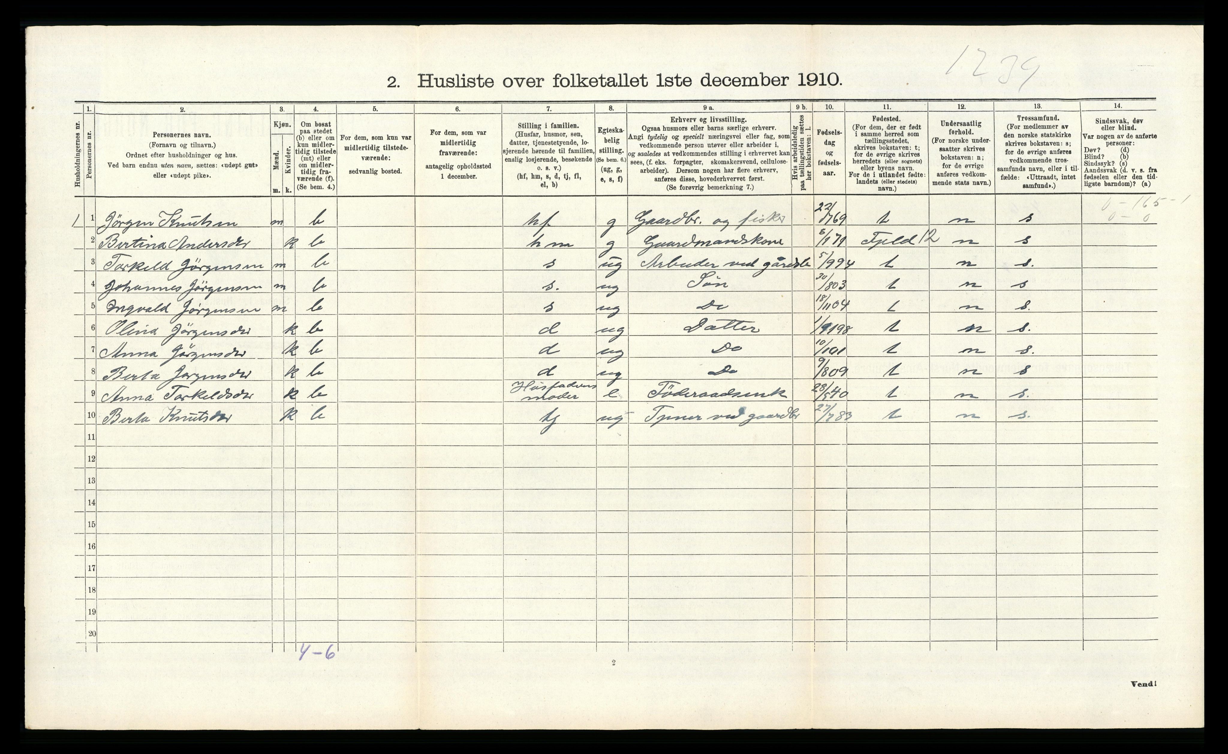 RA, Folketelling 1910 for 1258 Herdla herred, 1910, s. 643