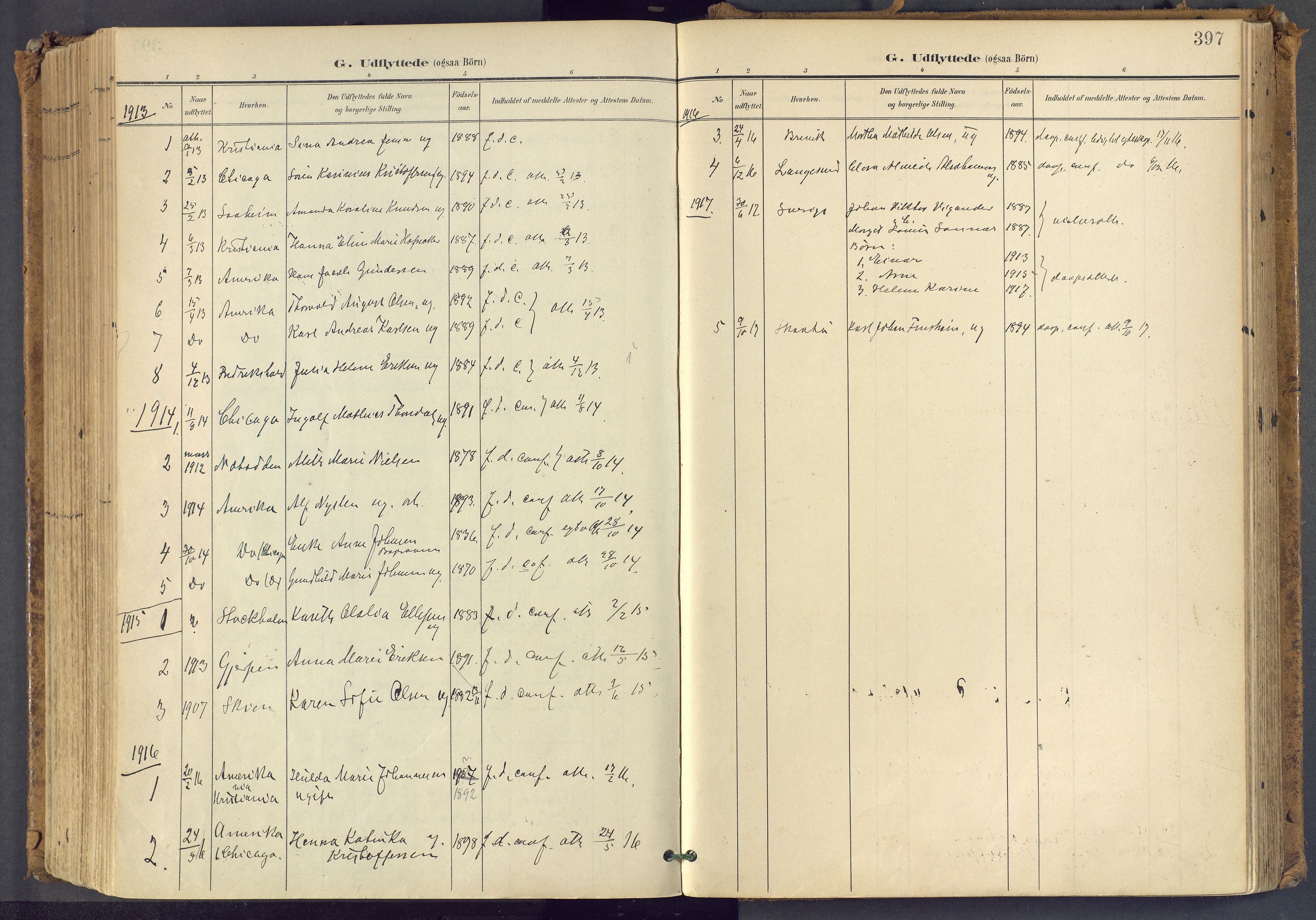 Bamble kirkebøker, AV/SAKO-A-253/F/Fa/L0009: Ministerialbok nr. I 9, 1901-1917, s. 397