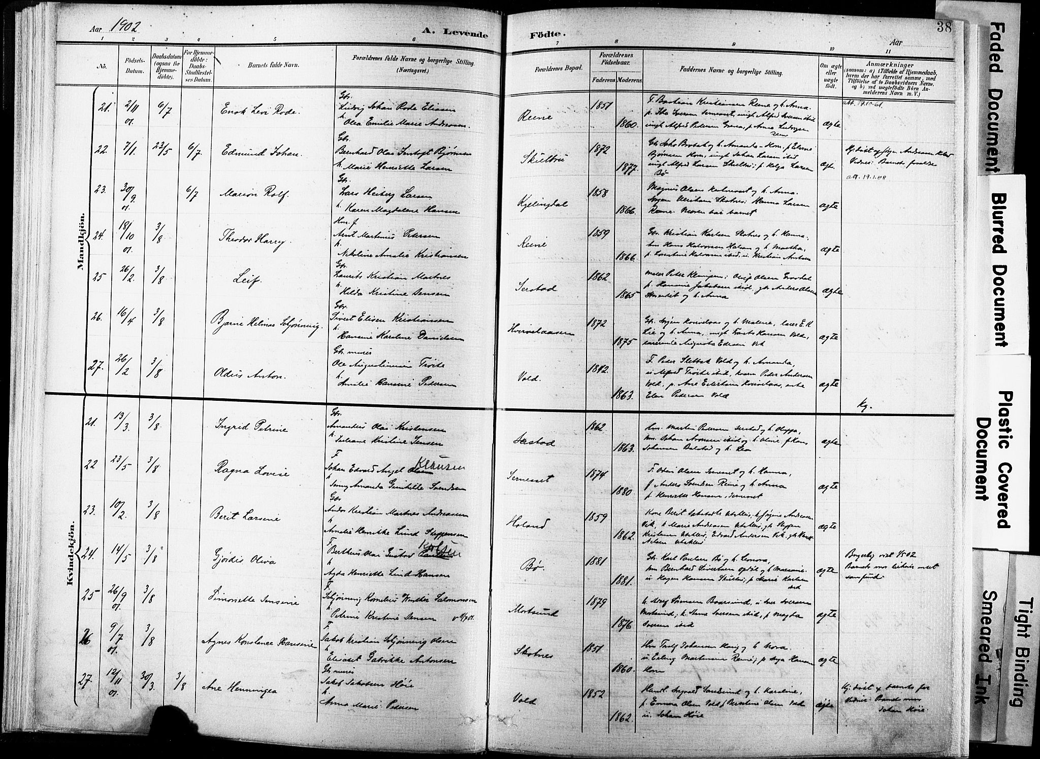 Ministerialprotokoller, klokkerbøker og fødselsregistre - Nordland, AV/SAT-A-1459/881/L1151: Ministerialbok nr. 881A04, 1899-1907, s. 38