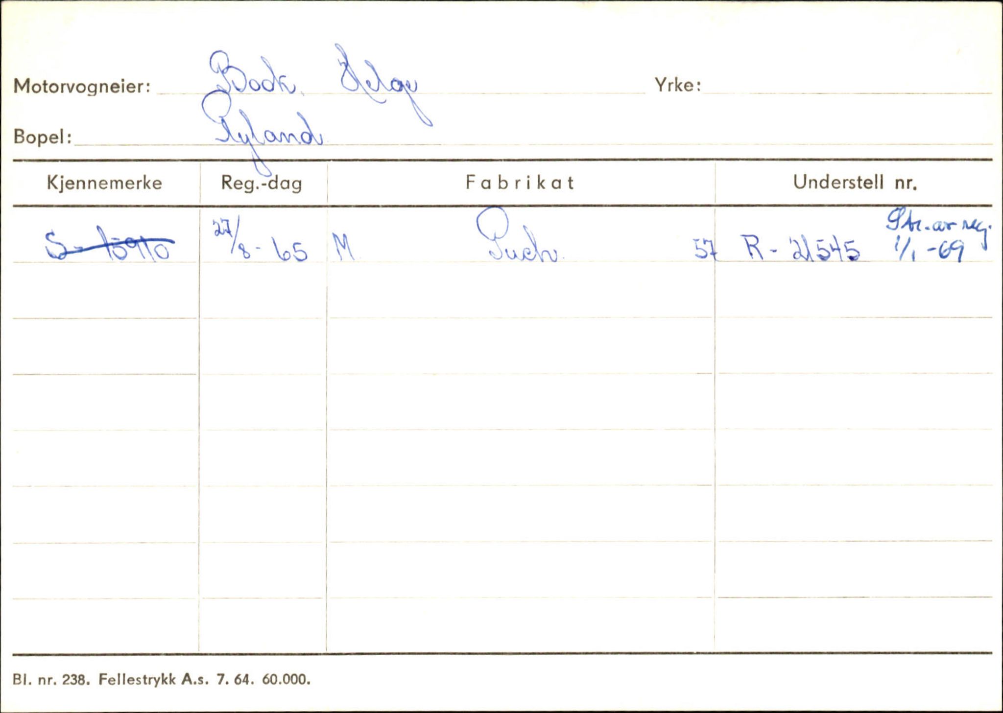 Statens vegvesen, Sogn og Fjordane vegkontor, AV/SAB-A-5301/4/F/L0133: Eigarregister Bremanger A-Å. Gaular A-H, 1945-1975, s. 115