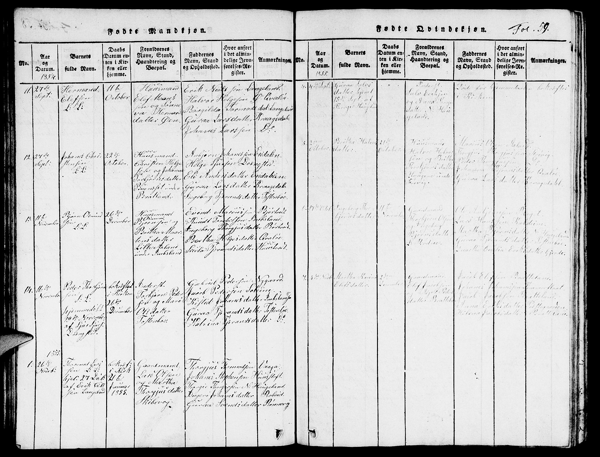 Vikedal sokneprestkontor, AV/SAST-A-101840/01/V: Klokkerbok nr. B 3, 1816-1867, s. 59