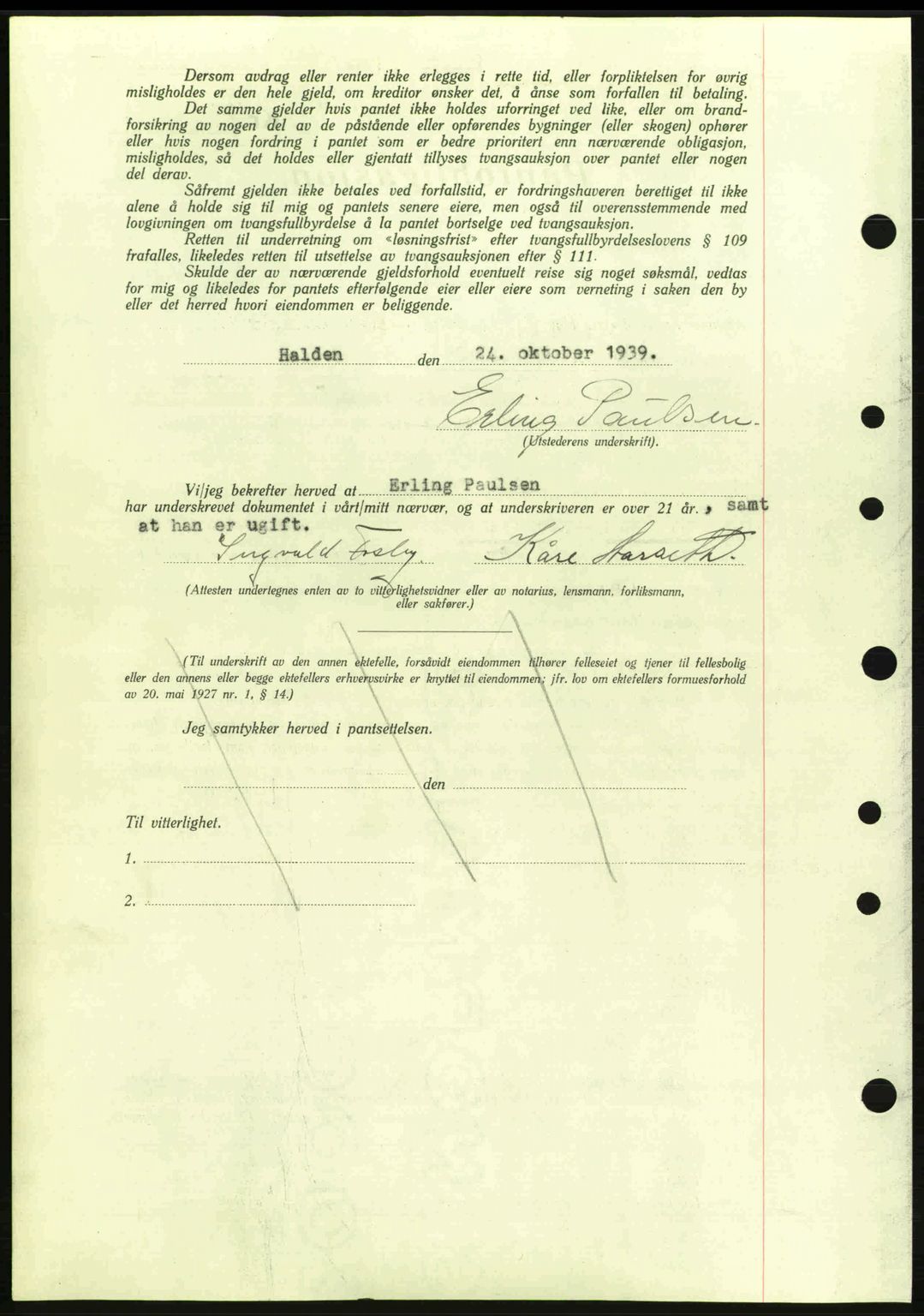 Idd og Marker sorenskriveri, AV/SAO-A-10283/G/Gb/Gbc/L0002: Pantebok nr. B4-9a, 1939-1945, Dagboknr: 1365/1939