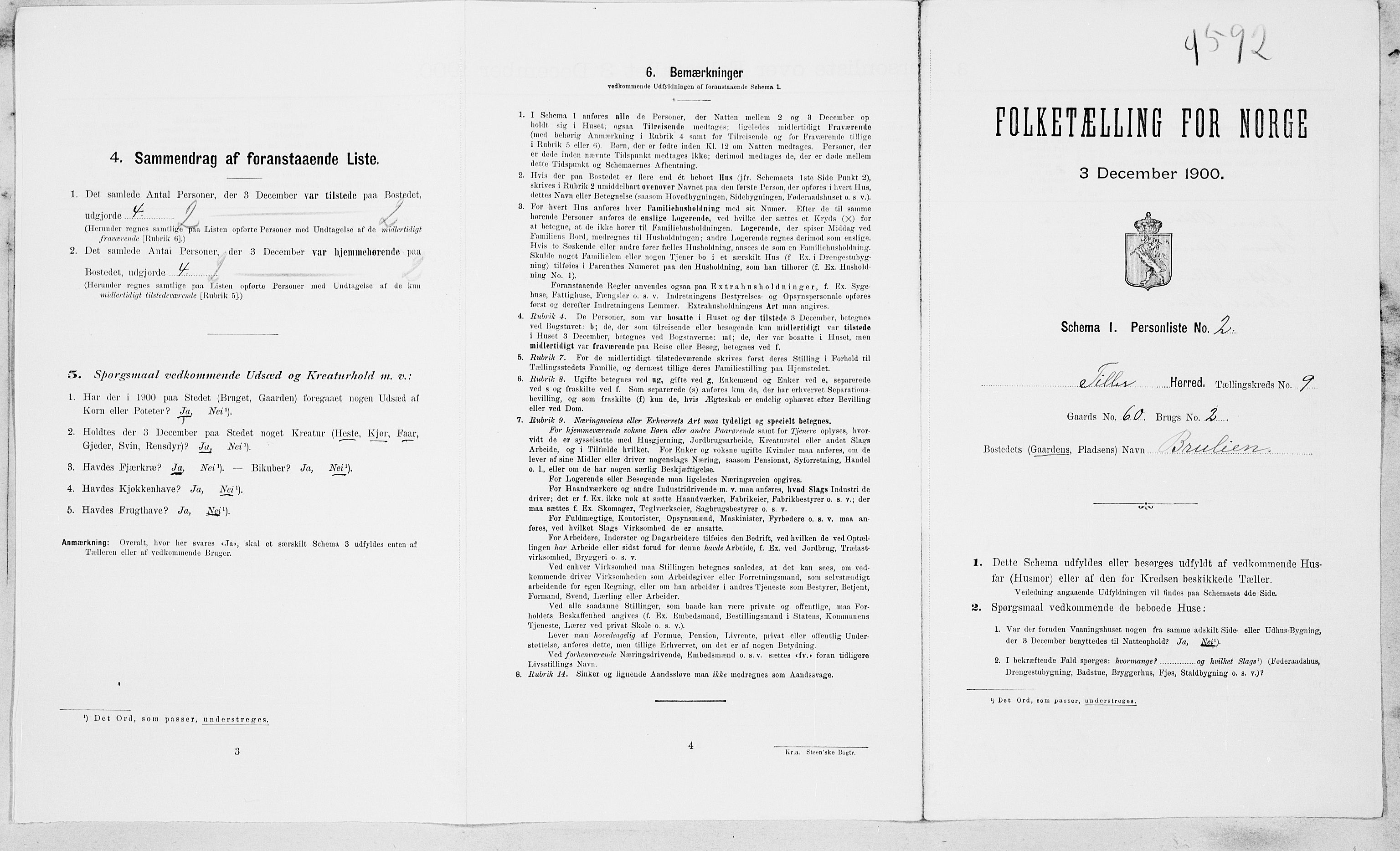 SAT, Folketelling 1900 for 1661 Tiller herred, 1900, s. 170