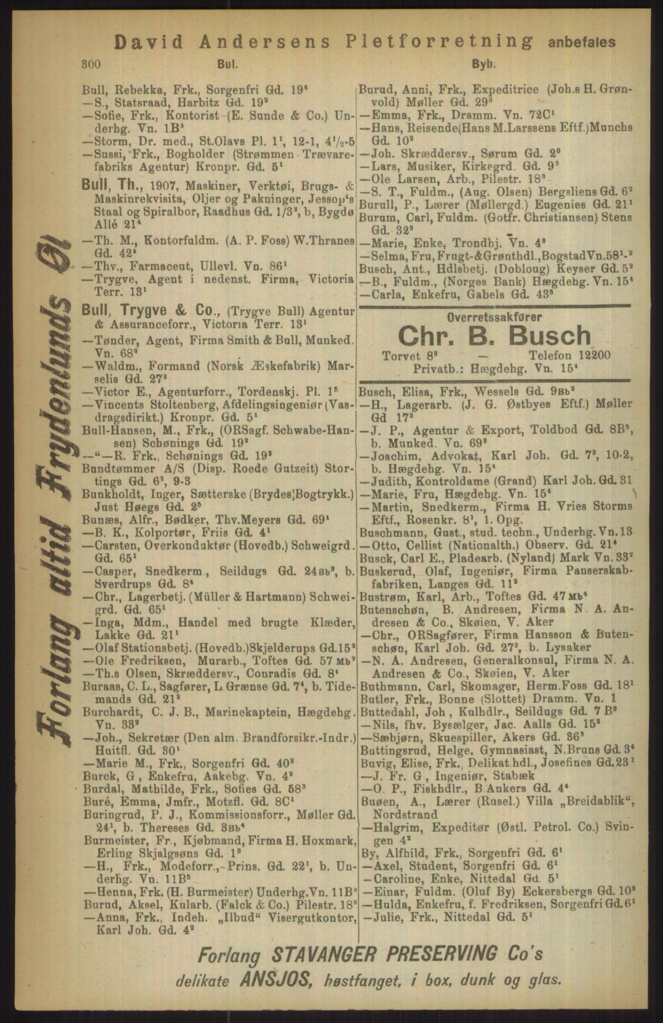 Kristiania/Oslo adressebok, PUBL/-, 1911, s. 300