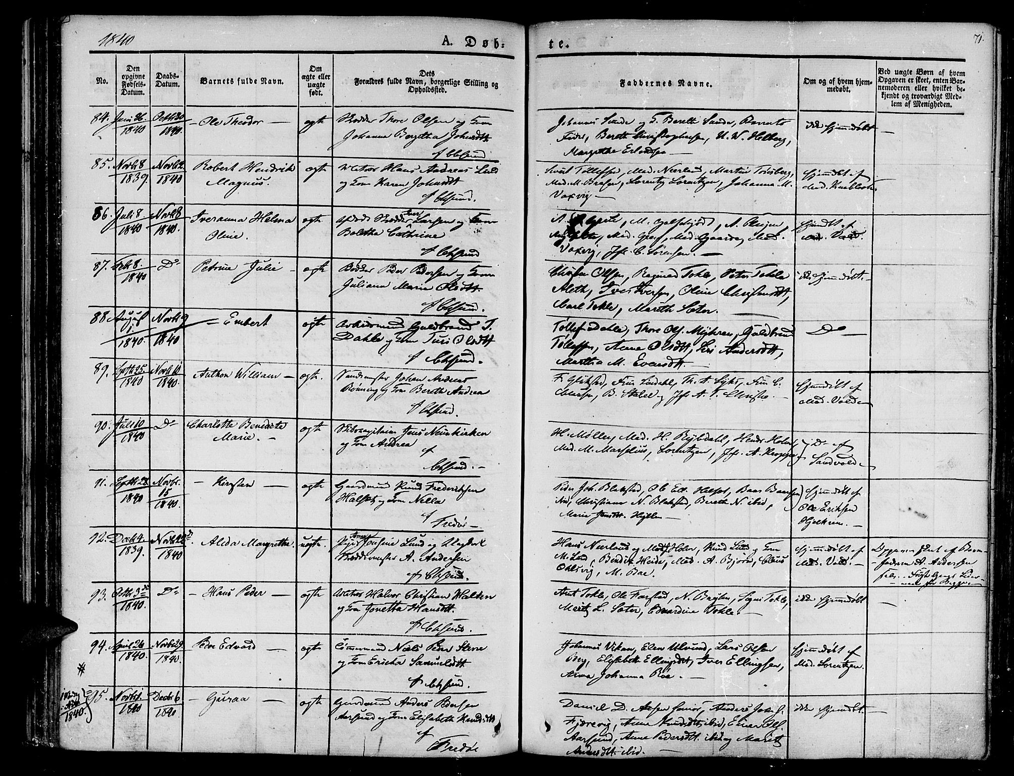 Ministerialprotokoller, klokkerbøker og fødselsregistre - Møre og Romsdal, AV/SAT-A-1454/572/L0843: Ministerialbok nr. 572A06, 1832-1842, s. 71