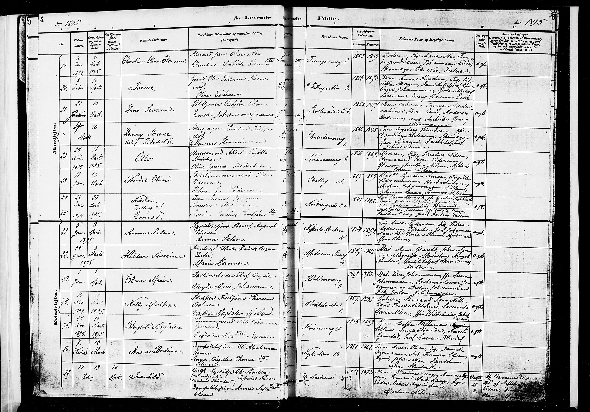 Nykirken Sokneprestembete, AV/SAB-A-77101/H/Hab: Klokkerbok nr. B 3, 1895-1899, s. 4