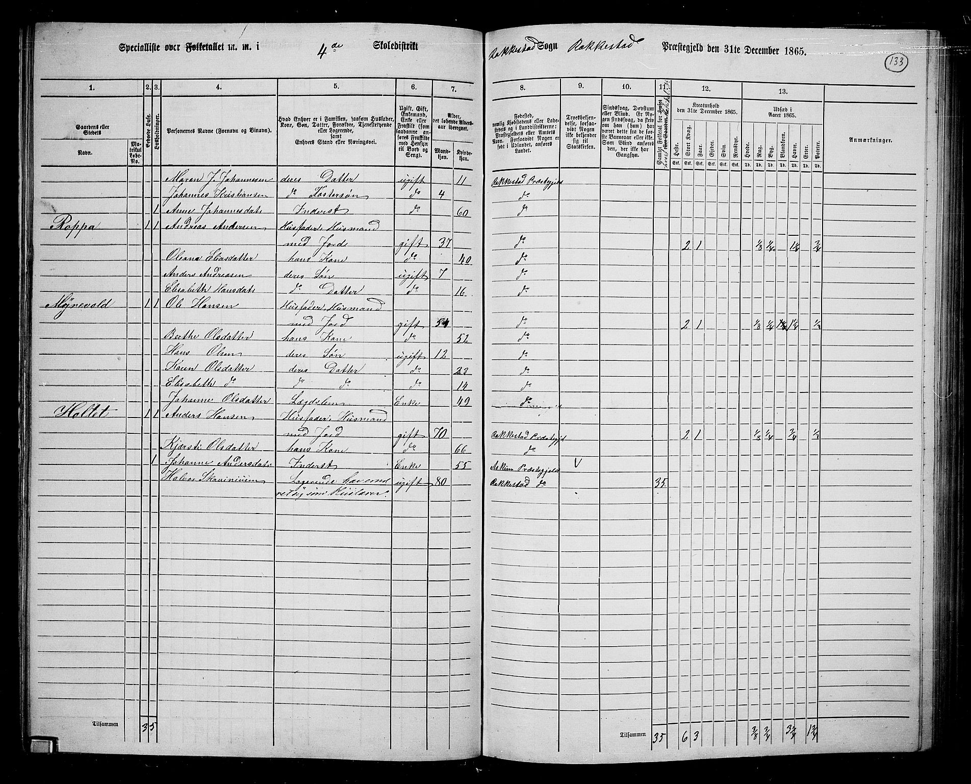 RA, Folketelling 1865 for 0128P Rakkestad prestegjeld, 1865, s. 131