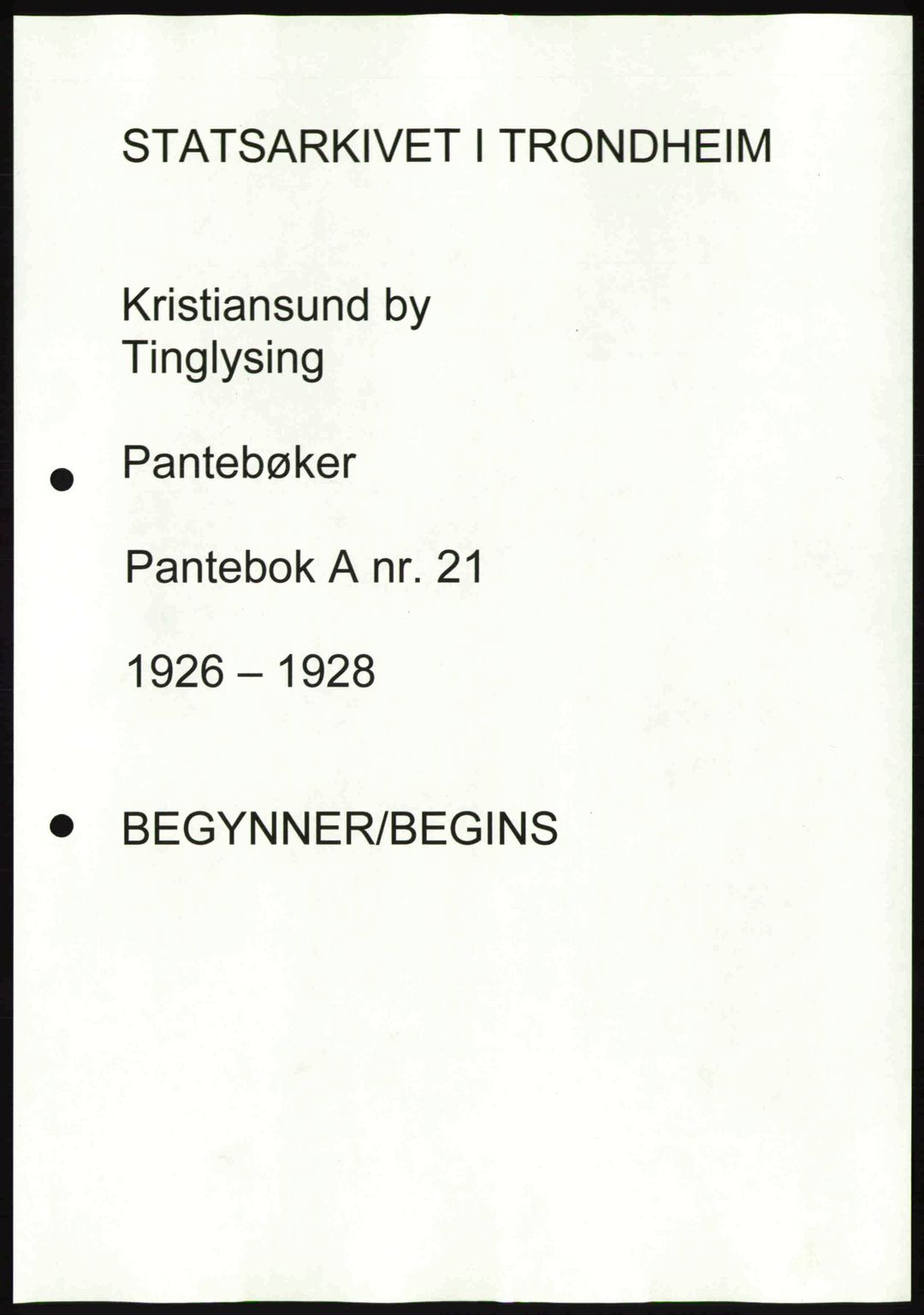 Kristiansund byfogd, AV/SAT-A-4587/A/27: Pantebok nr. 21, 1926-1928