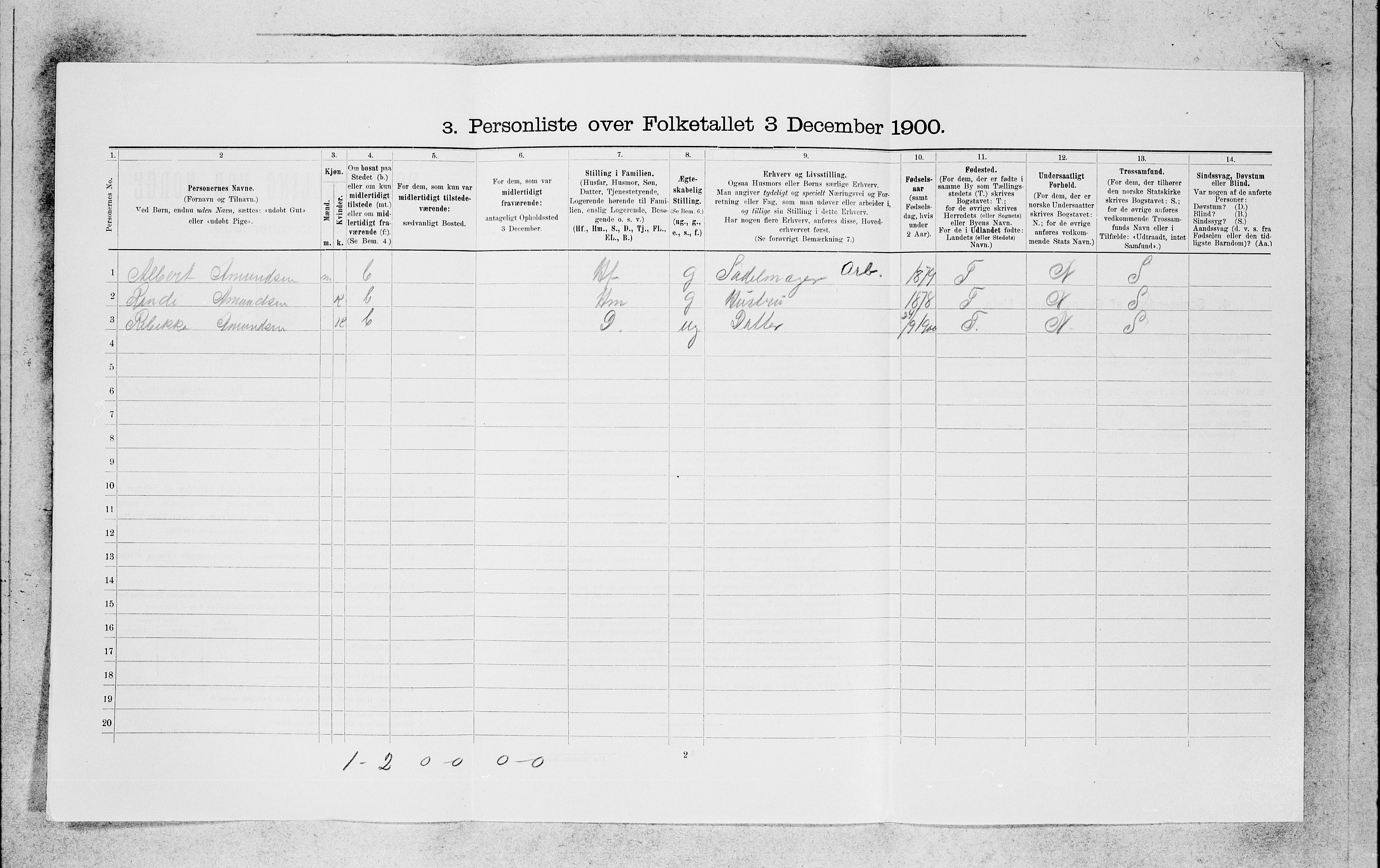 SAB, Folketelling 1900 for 1301 Bergen kjøpstad, 1900, s. 3861