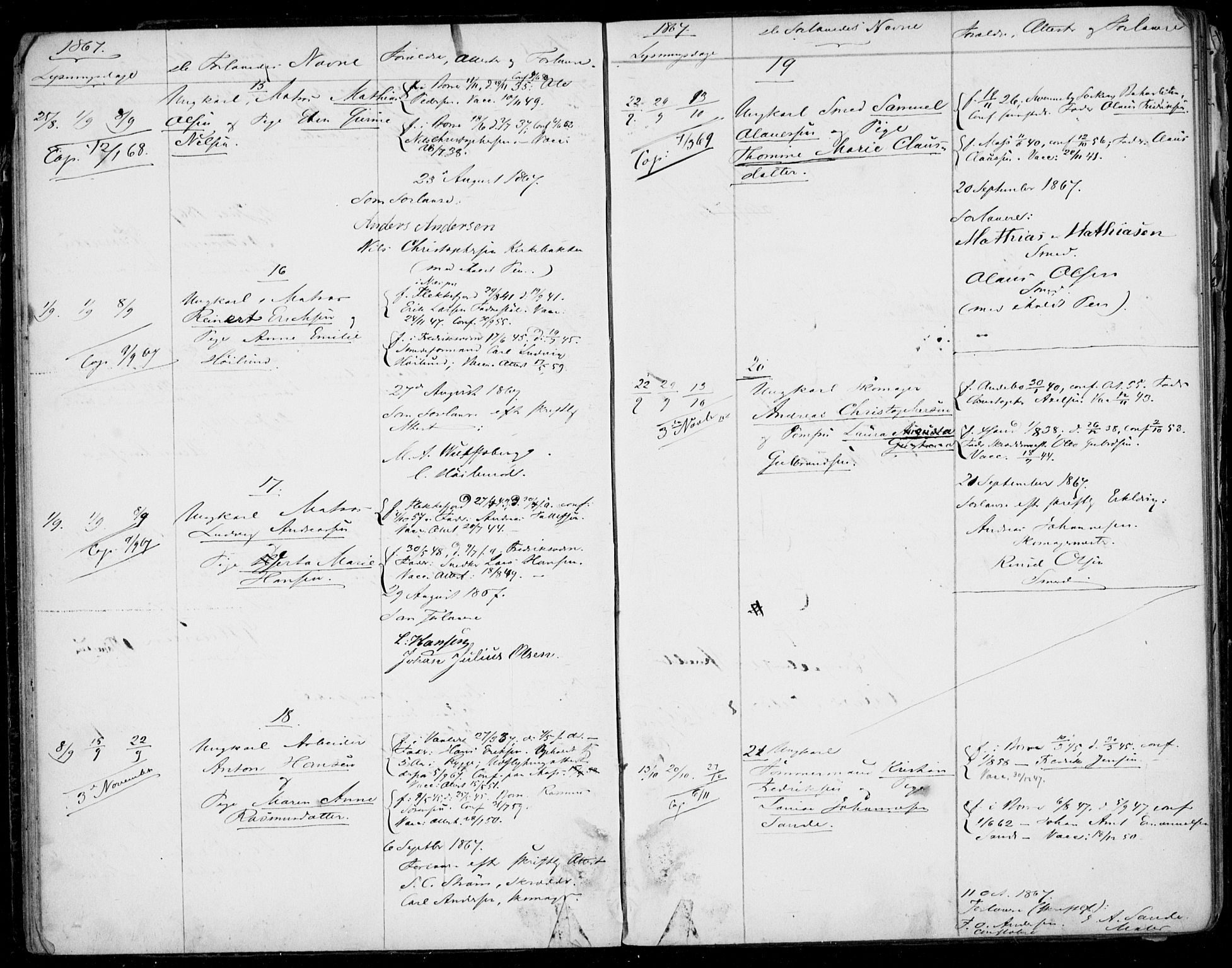 Horten kirkebøker, AV/SAKO-A-348/H/Ha/L0001: Lysningsprotokoll nr. 1, 1855-1881