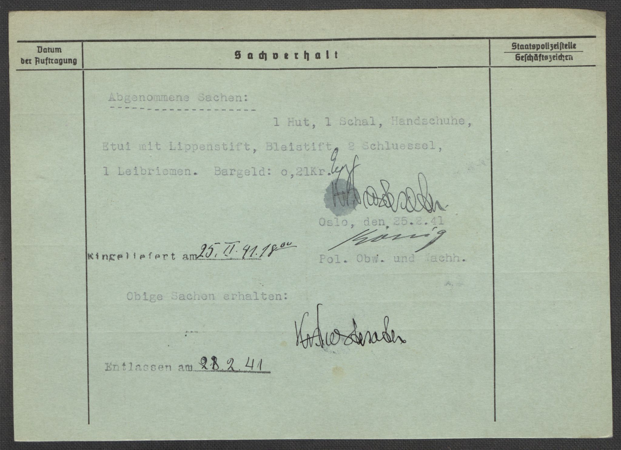 Befehlshaber der Sicherheitspolizei und des SD, RA/RAFA-5969/E/Ea/Eaa/L0008: Register over norske fanger i Møllergata 19: Oelze-Ru, 1940-1945, s. 971